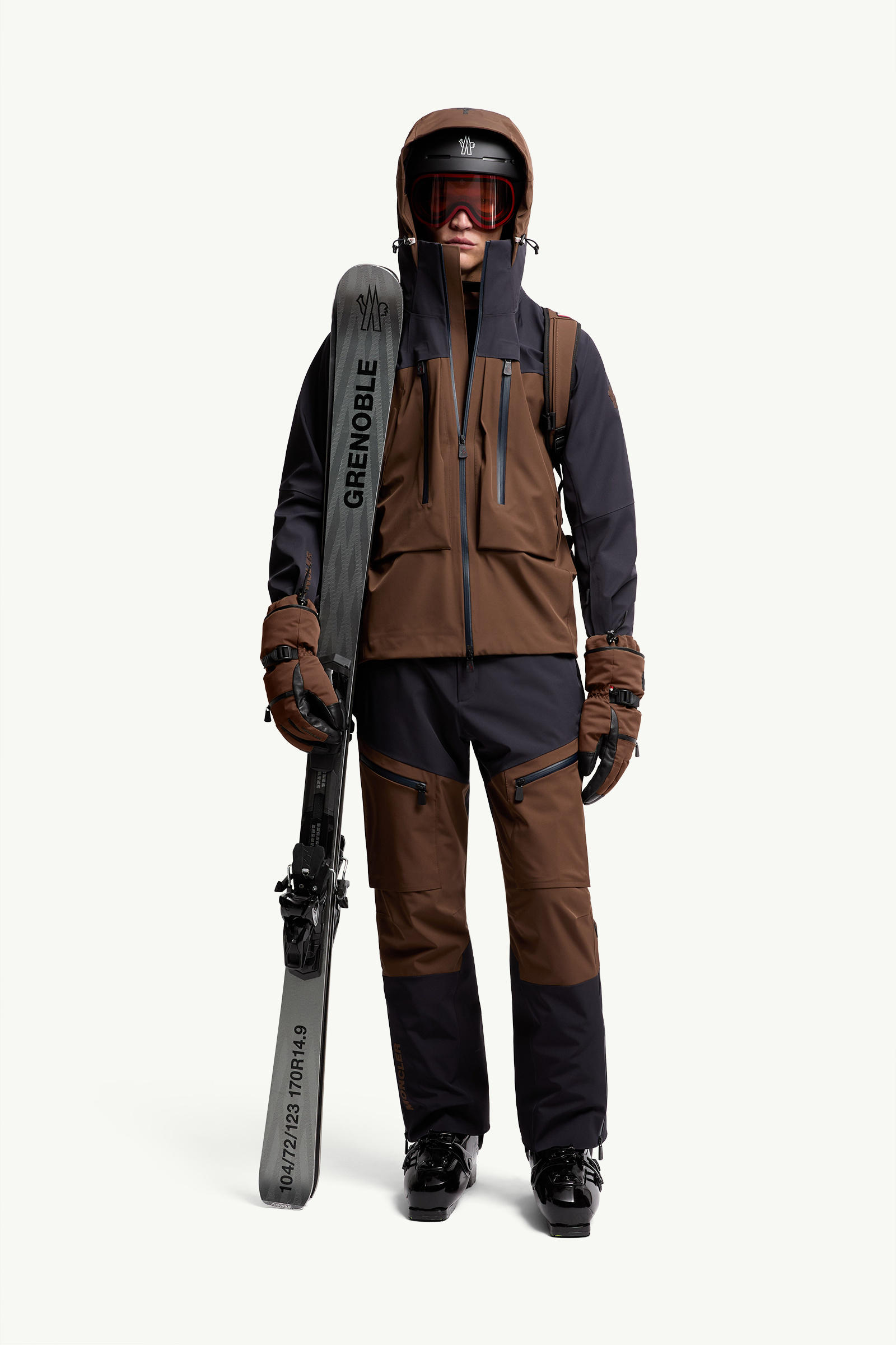 Padded Ski Trousers Men Blue & Brown Moncler 0