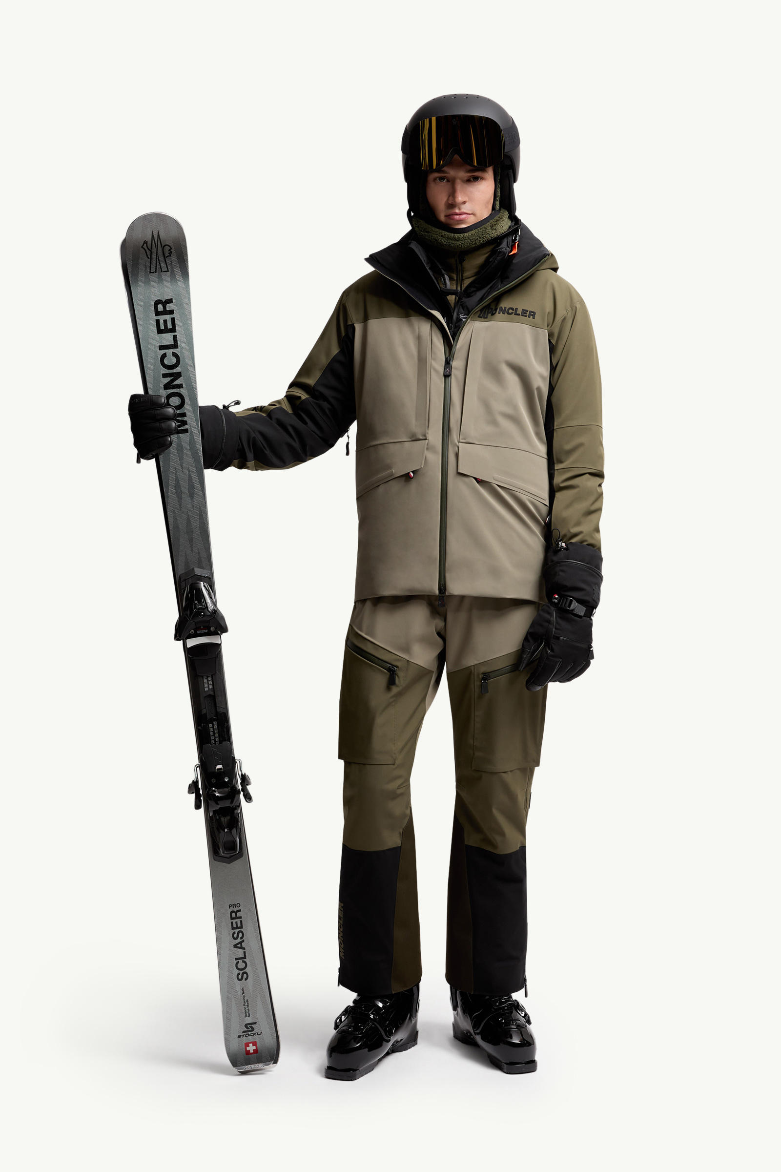 Padded Ski Trousers Men Green & Black Moncler 0