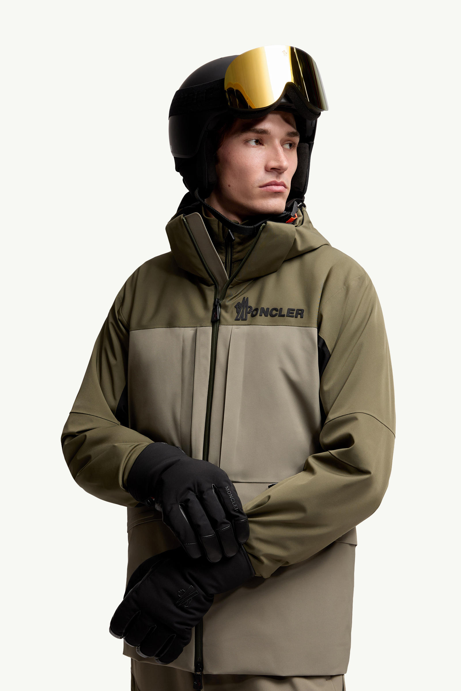 Gants matelassés en soft shell Hommes Noir Moncler 1