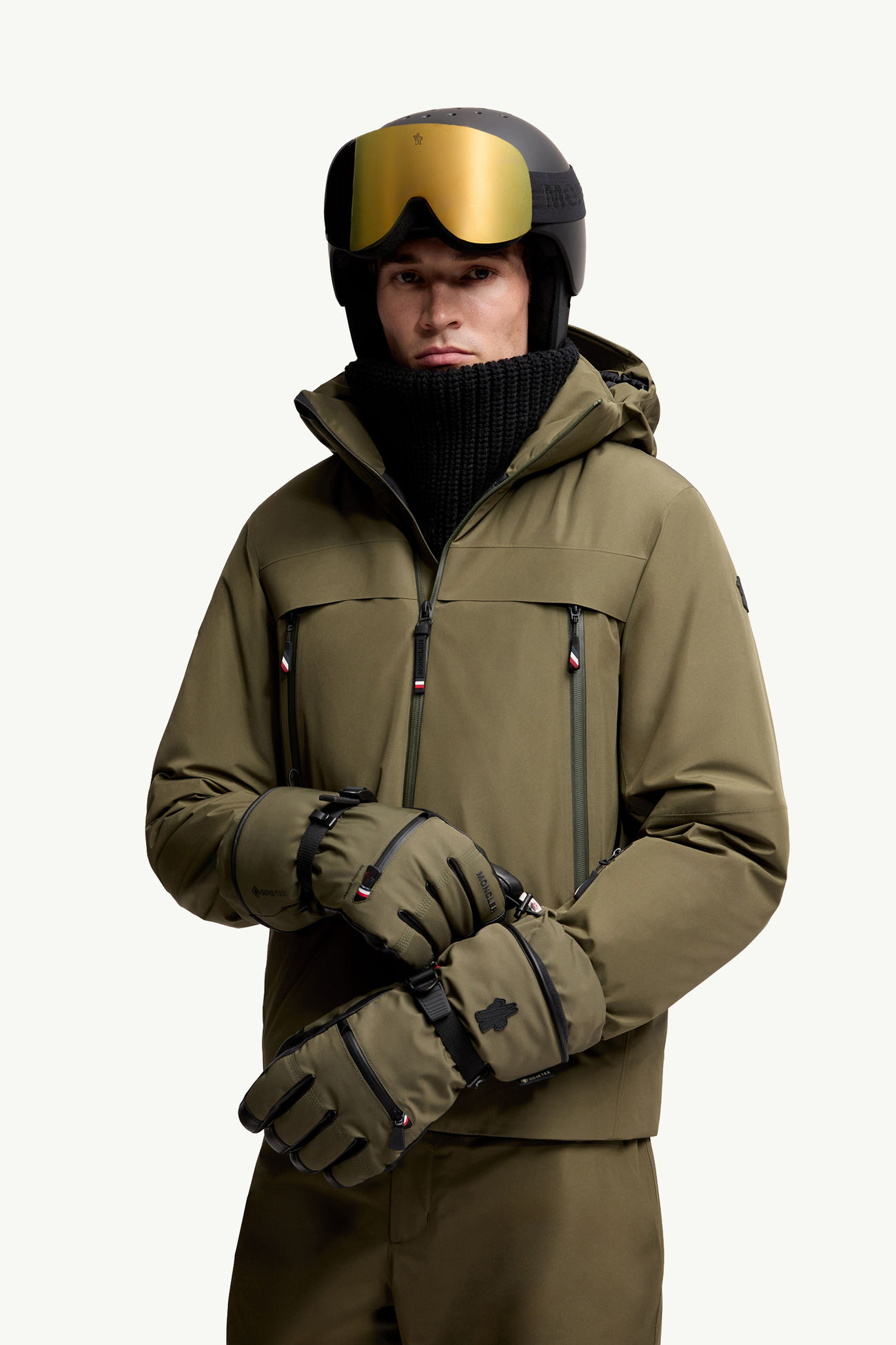 夾層手套 男士 橄欖綠色 Moncler 1