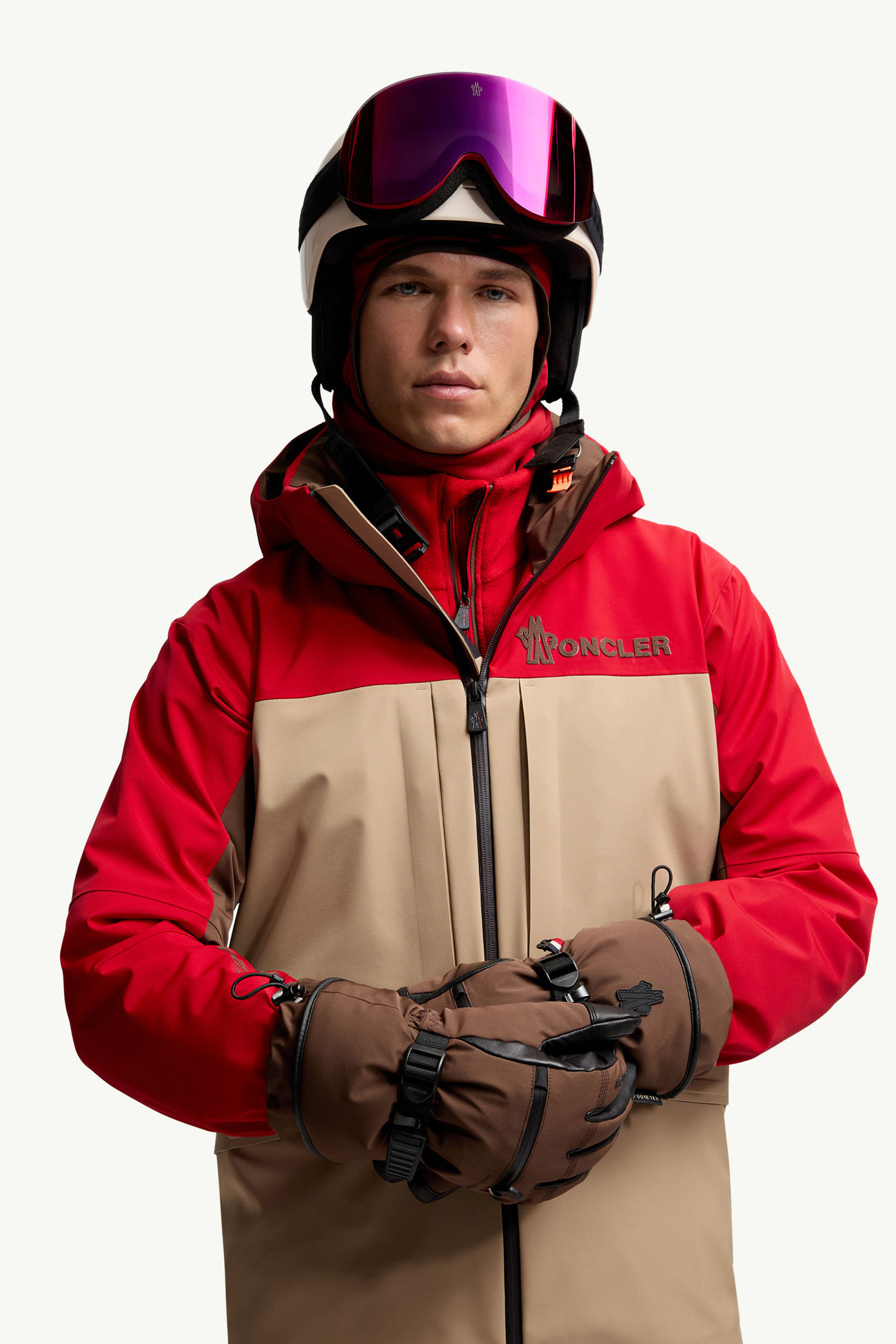 夾層手套 男士 啡色 Moncler 1