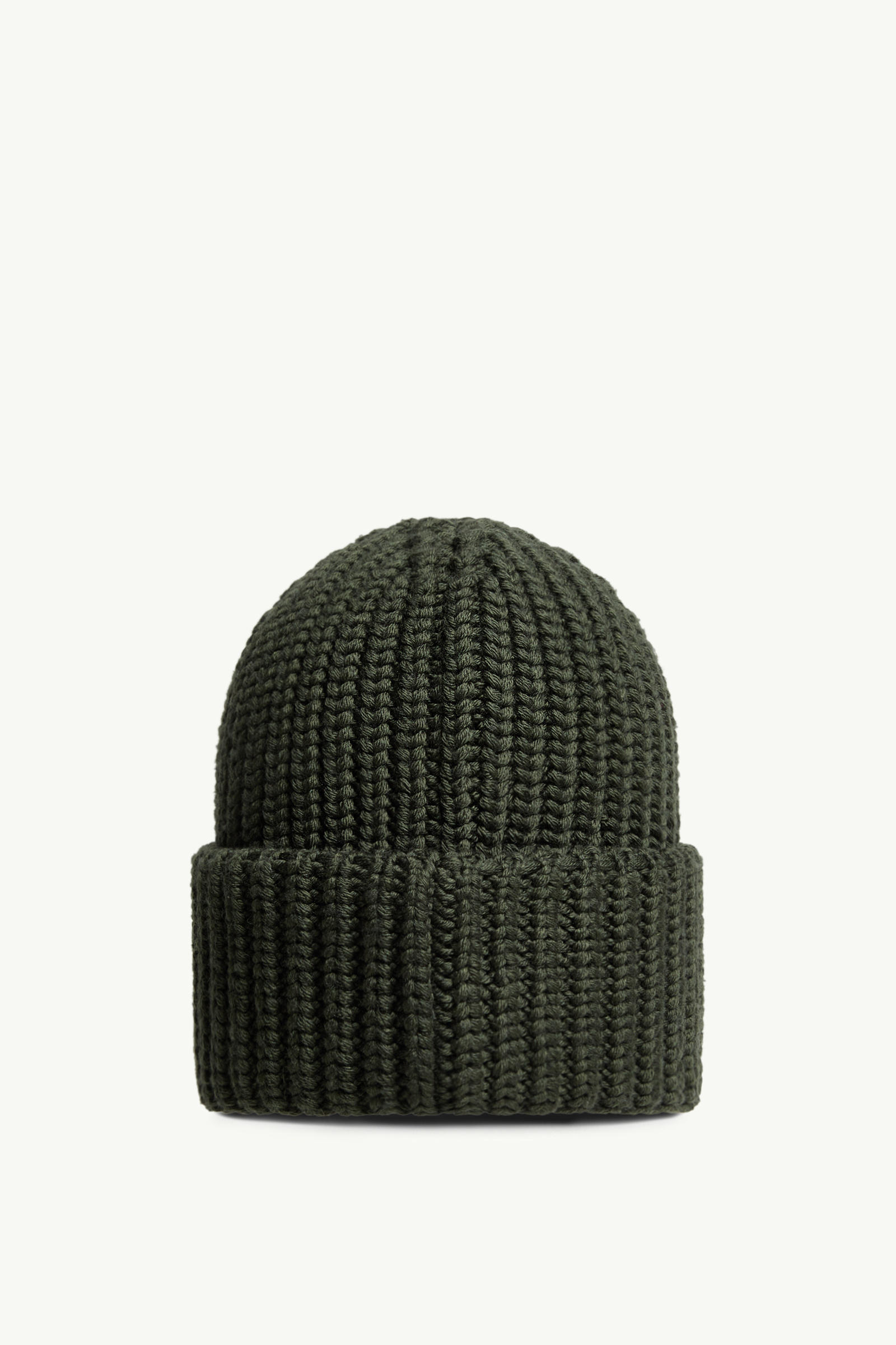 Logo Wool Beanie Men Dark Green Moncler 3