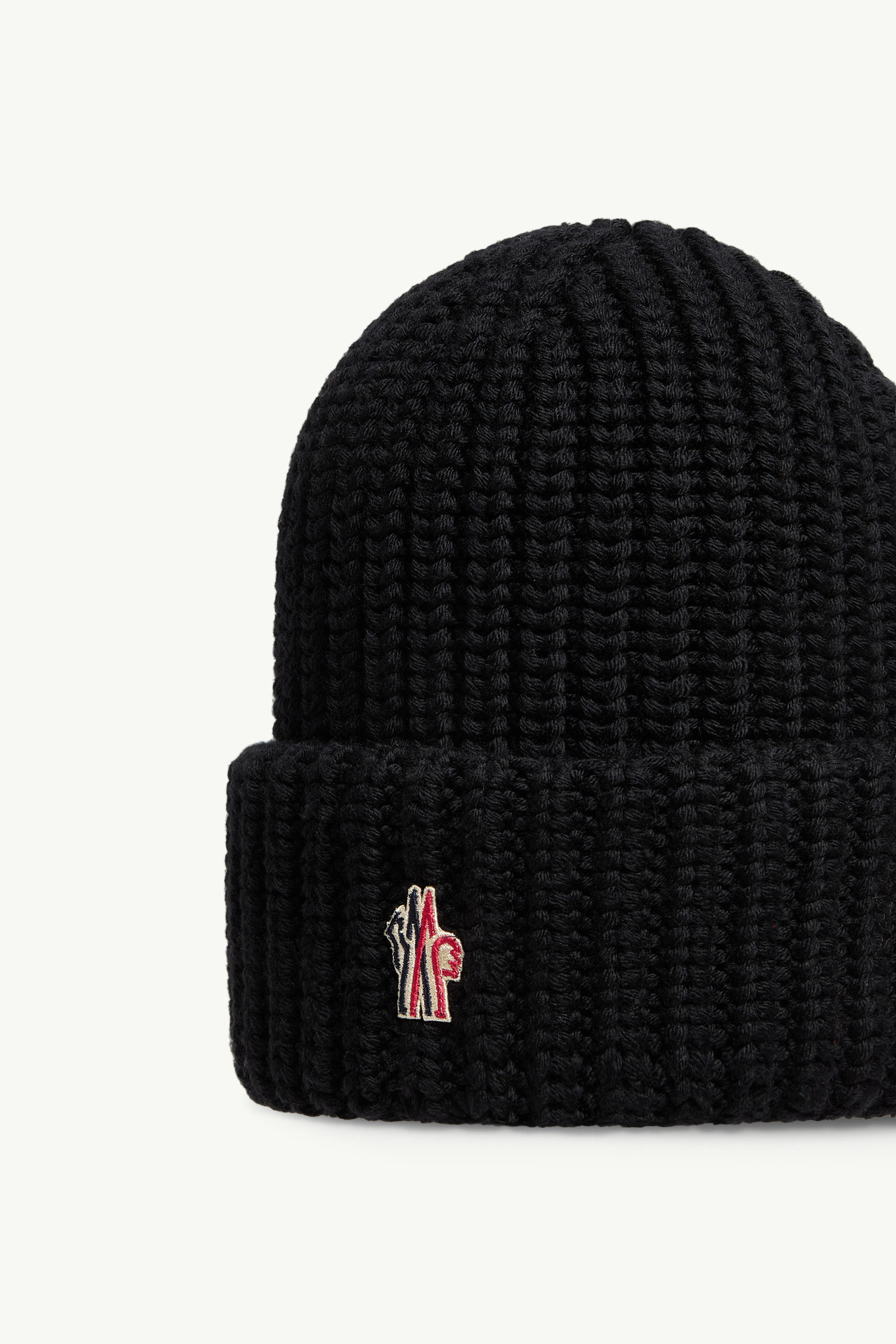 Logo Wool Beanie Men Black Moncler 2