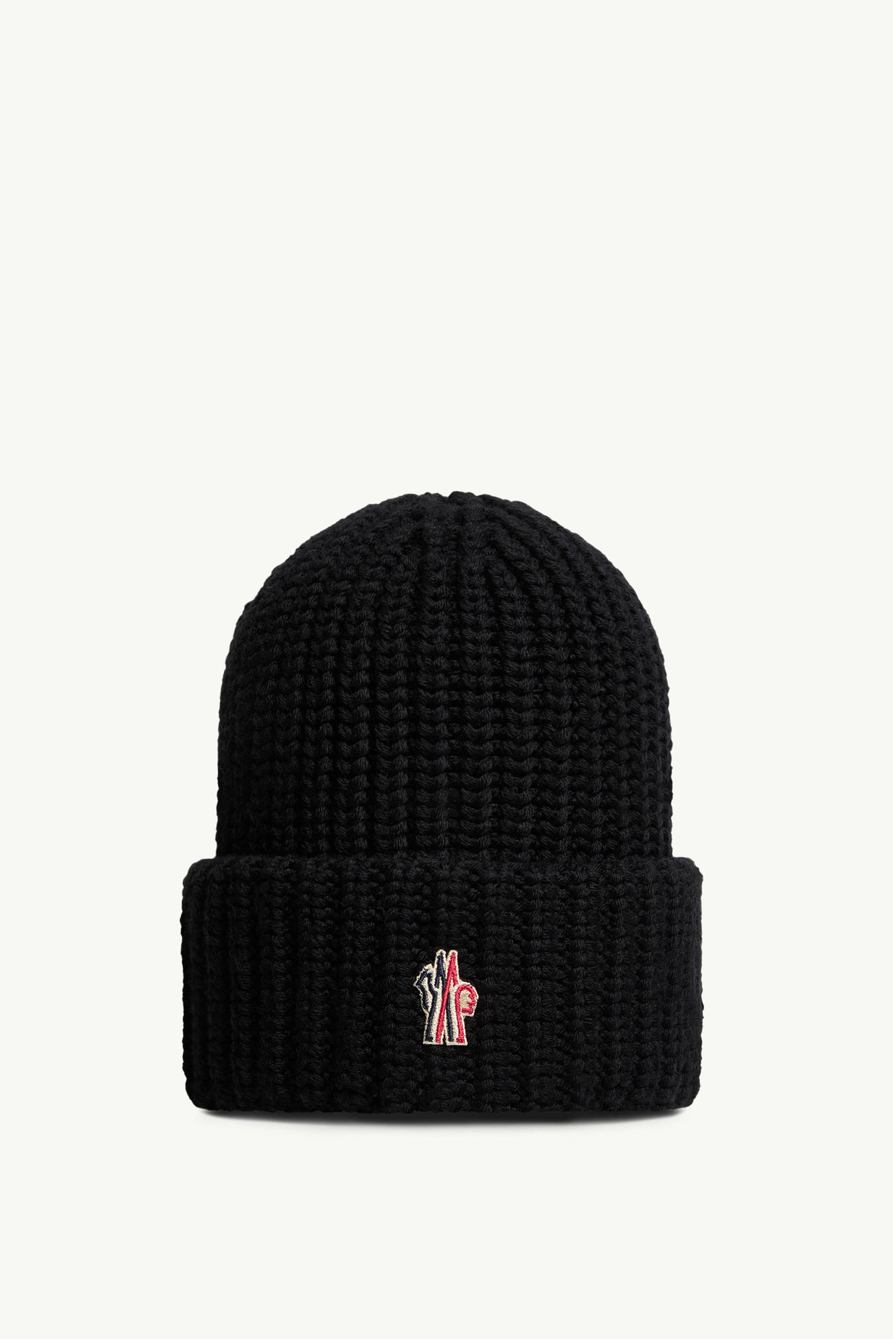 Mütze aus Wolle mit Logo Herren Schwarz Moncler 0