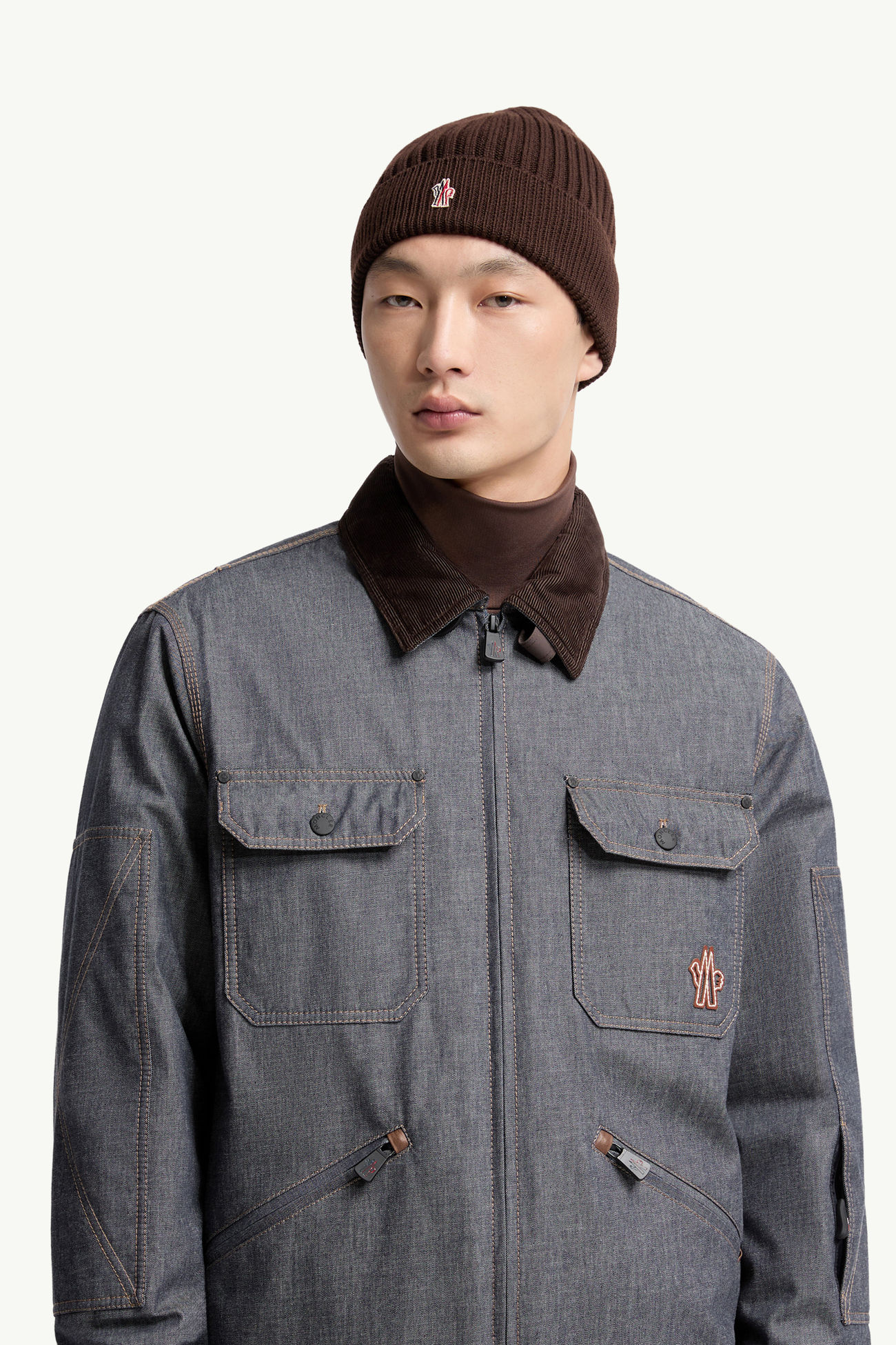 羊毛冷帽 男士 啡色 Moncler 1