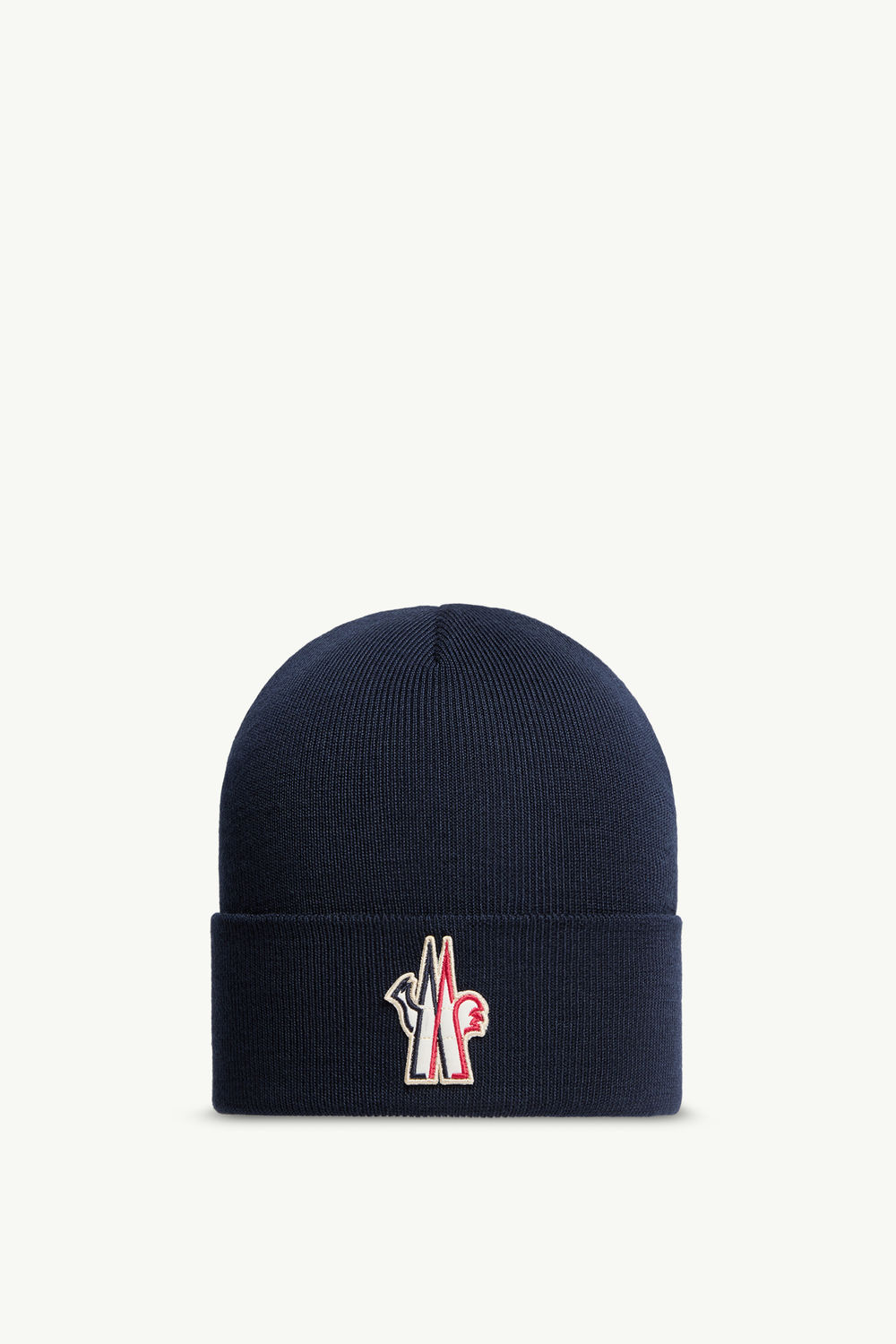 Wool Beanie Men Navy Blue Moncler 0