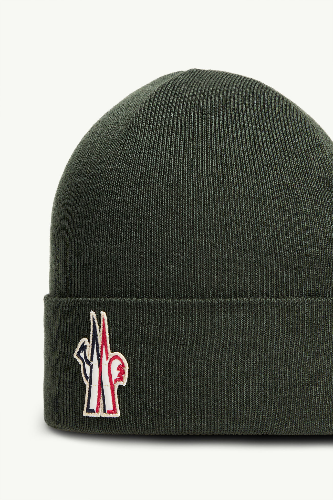 Wool Beanie Men Dark Green Moncler 2