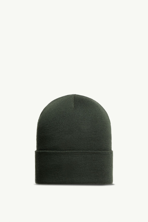 Wool Beanie Men Dark Green Moncler 3