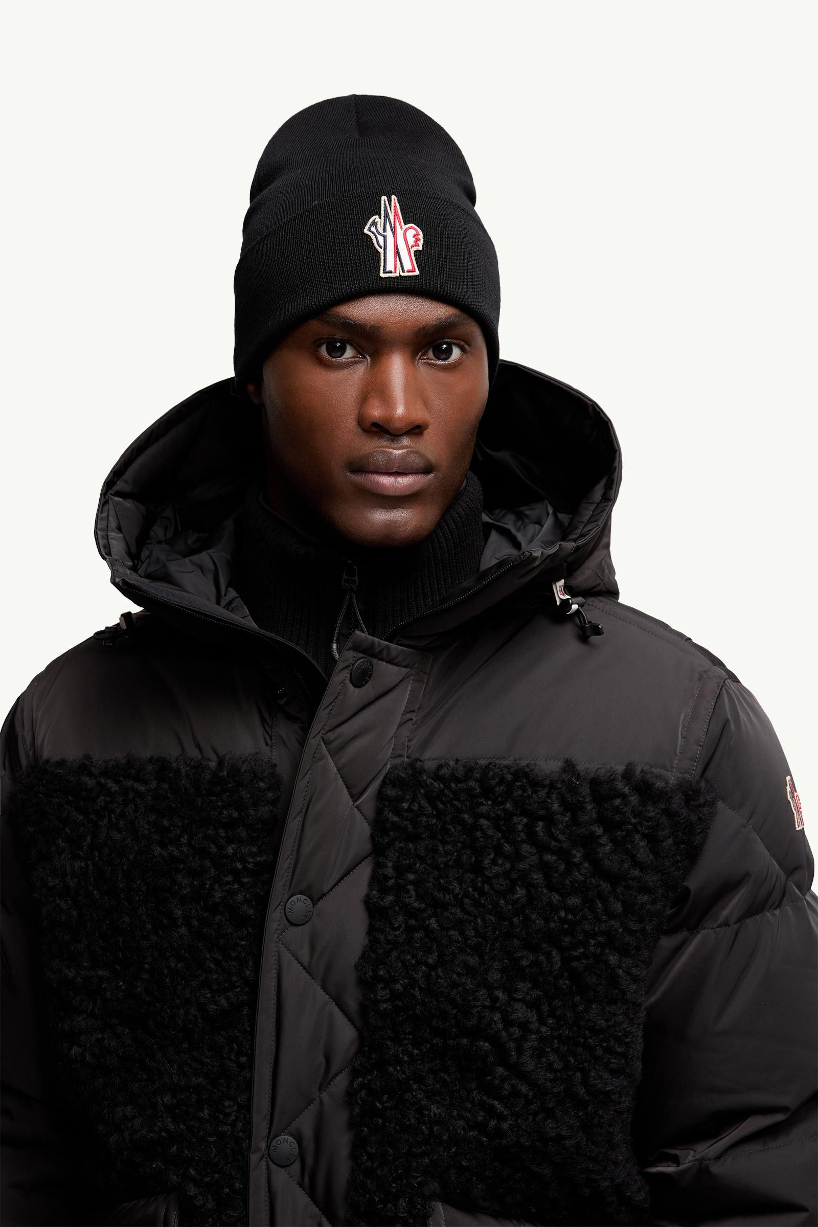 Wool Beanie Men Black Moncler 1