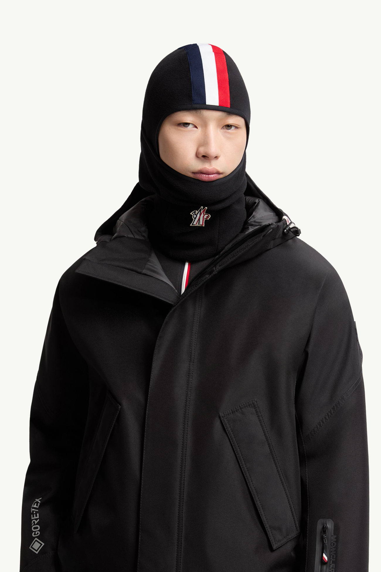 抓毛防風雪面罩式風帽 男士 黑色 Moncler 1