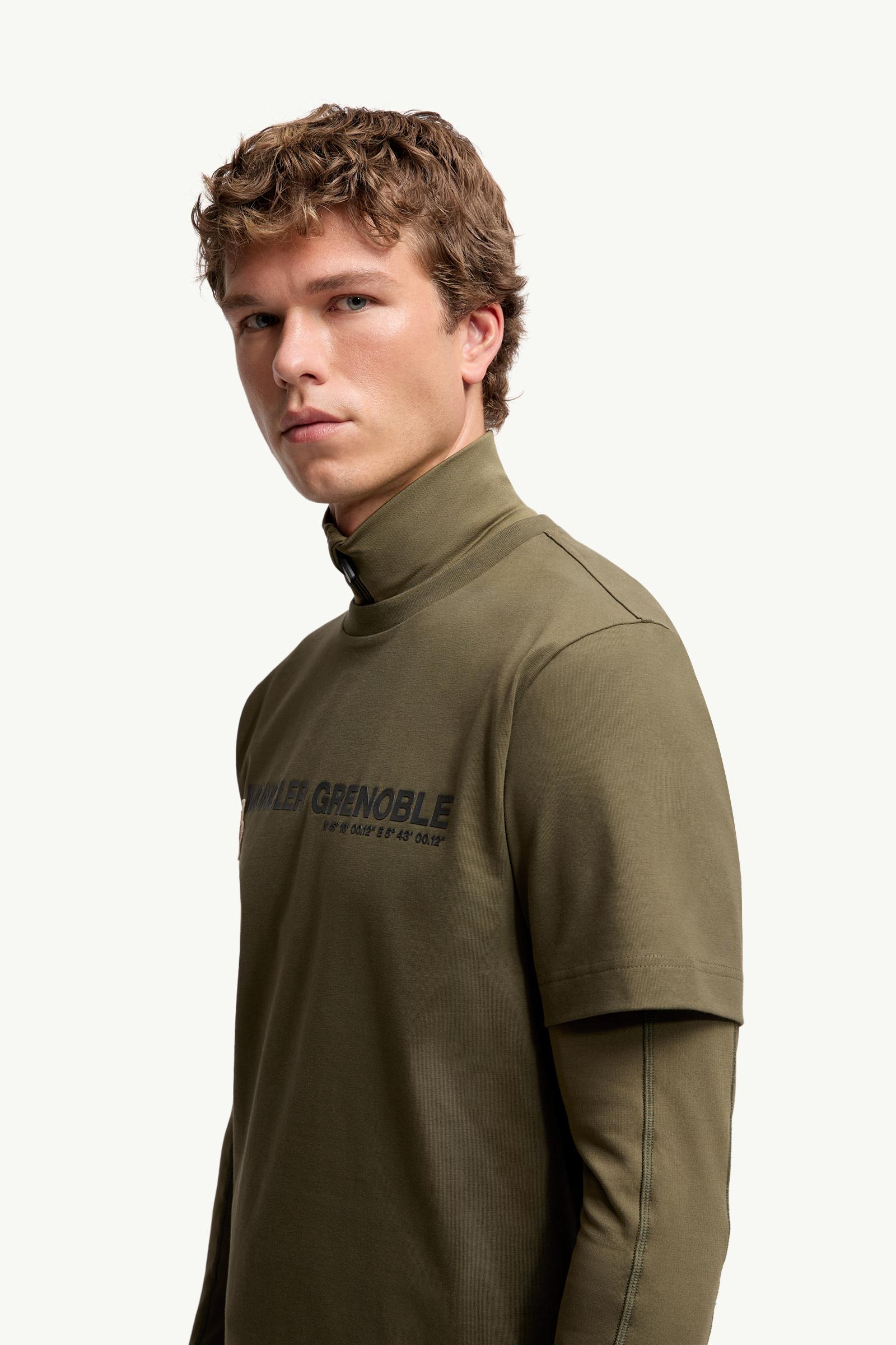 Camiseta de algodón con logotipo Hombre Verde Oliva Moncler 1