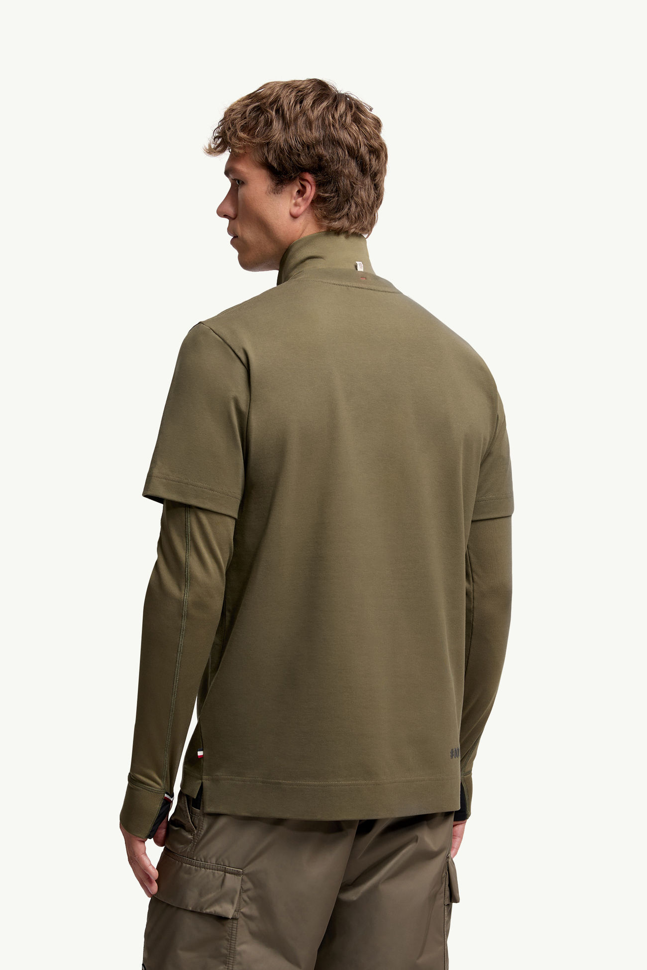 T-Shirt aus Baumwolle mit Logo Herren Olivgrün Moncler 4