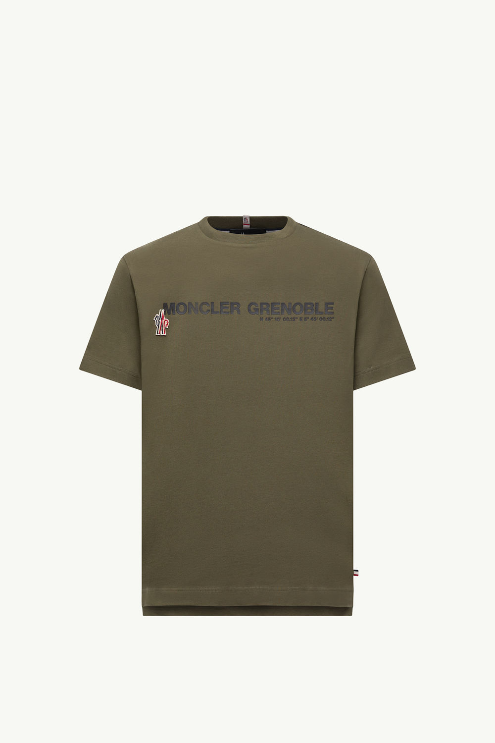 Logo Cotton T-Shirt Men Olive Green Moncler 2