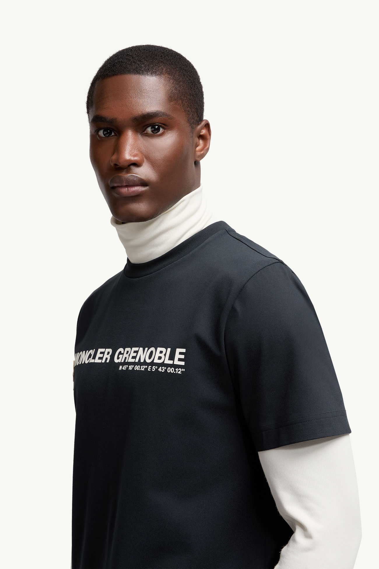 T-Shirt aus Baumwolle mit Logo Herren Navyblau Moncler 1