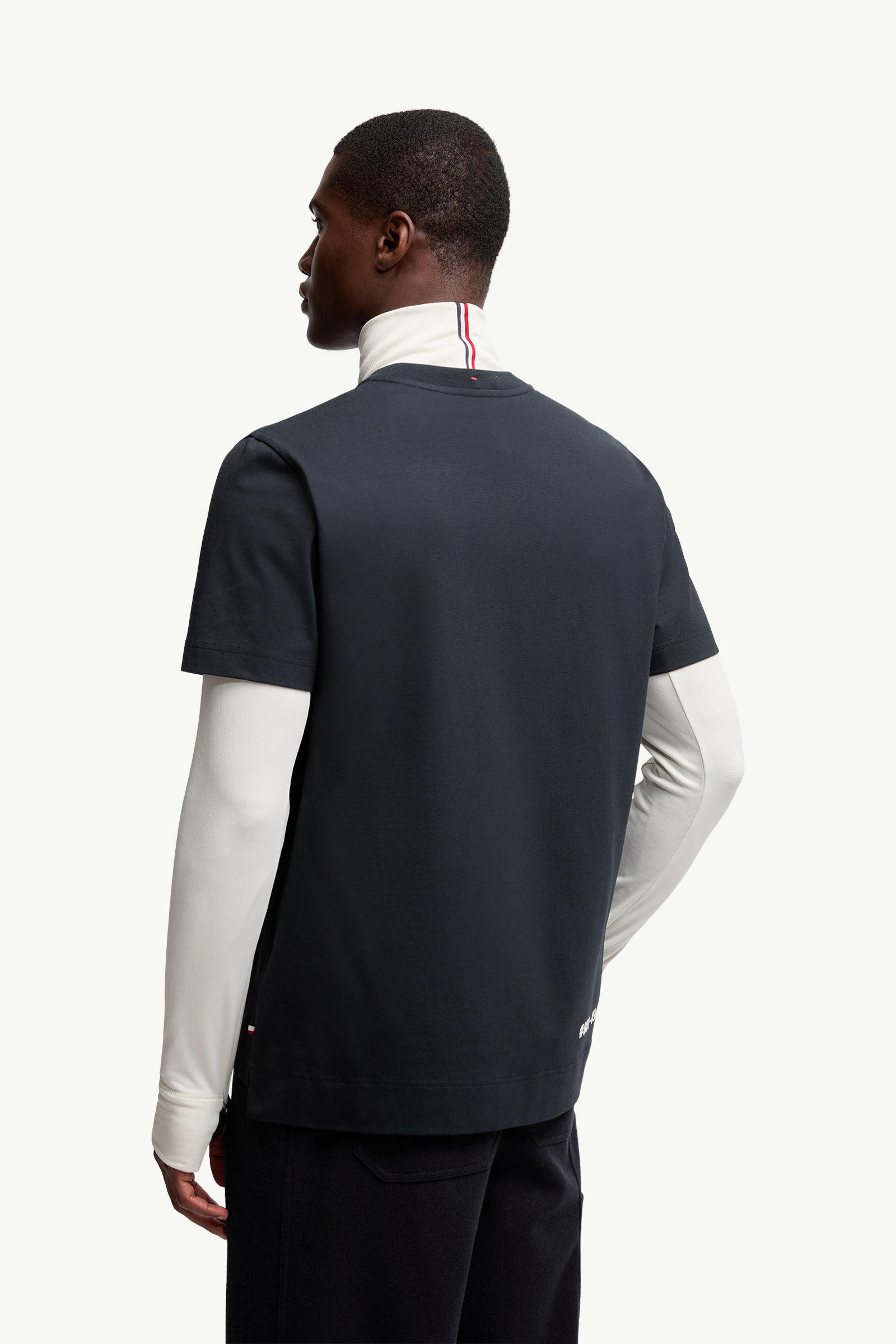 Logo Cotton T-Shirt Men Navy Blue Moncler 4