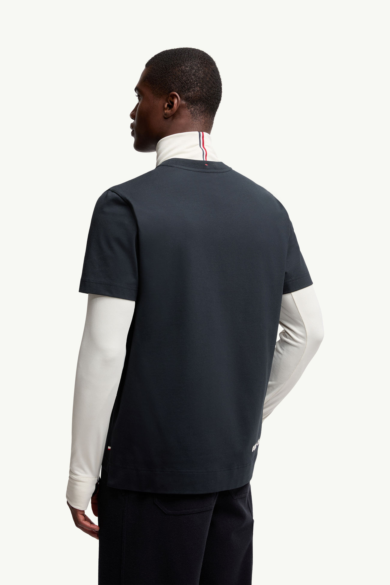 T-Shirt aus Baumwolle mit Logo Herren Navyblau Moncler 4