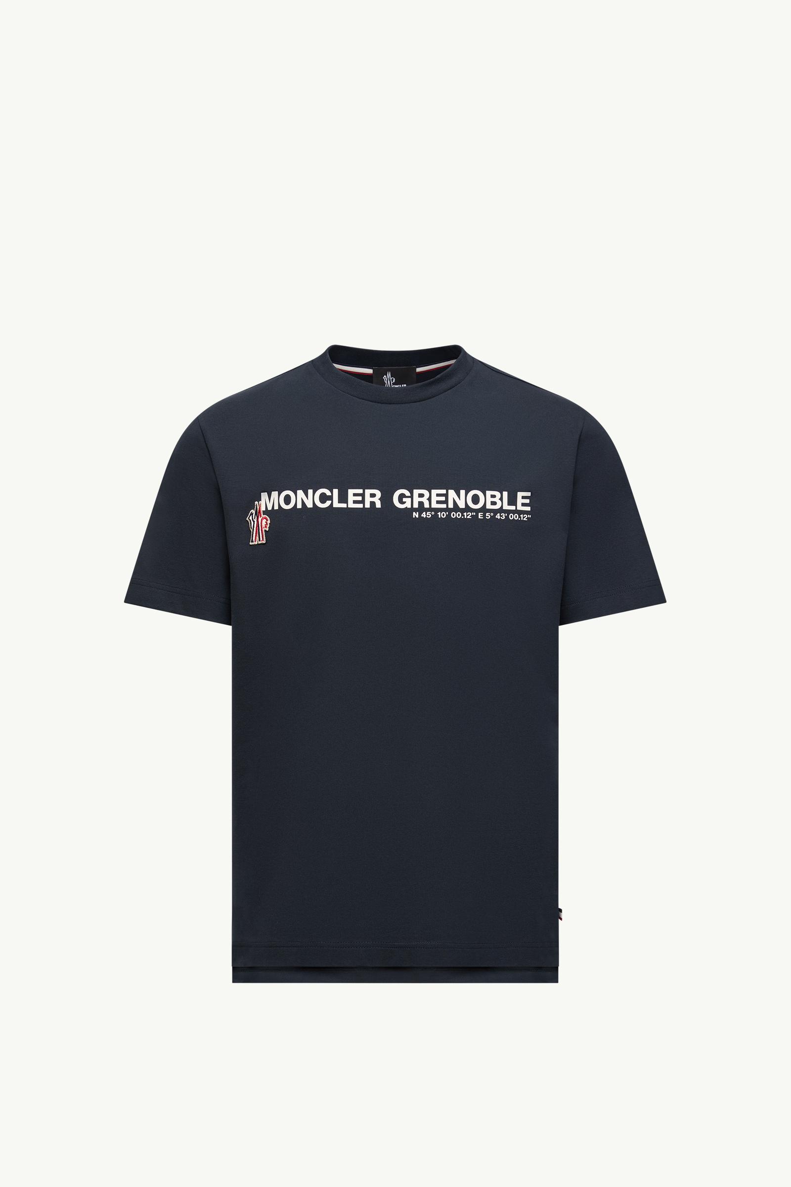 Navy Blue Logo Cotton T-Shirt - Polos & T-shirts for Men | Moncler US