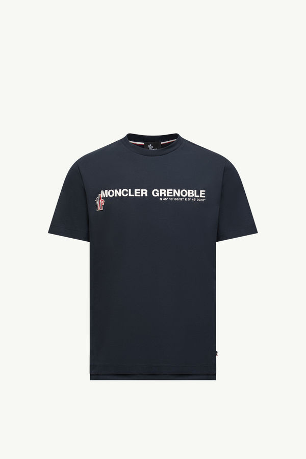T-Shirt aus Baumwolle mit Logo Herren Navyblau Moncler 2