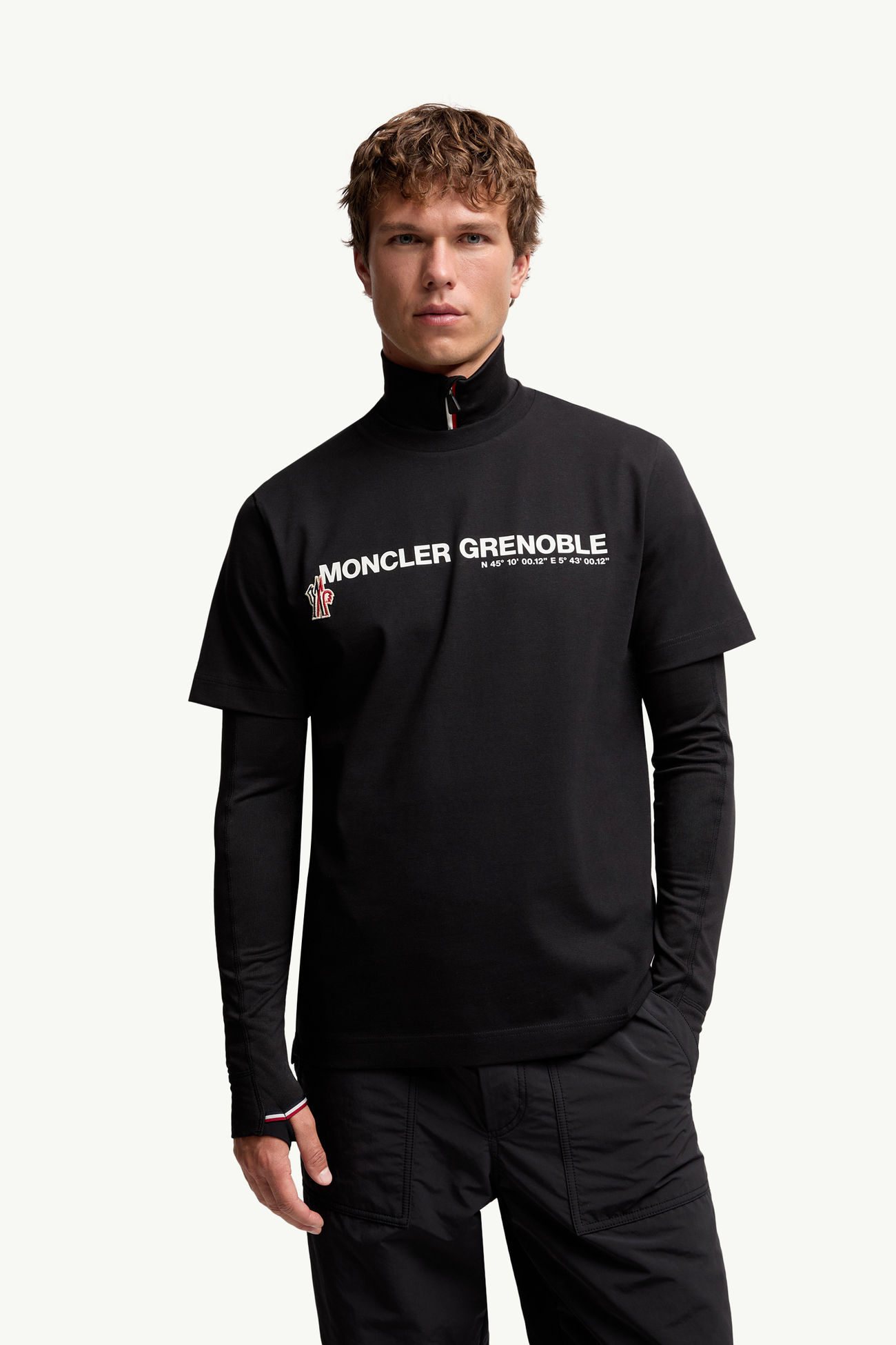 T-shirt en coton à logo Hommes Noir Moncler 3