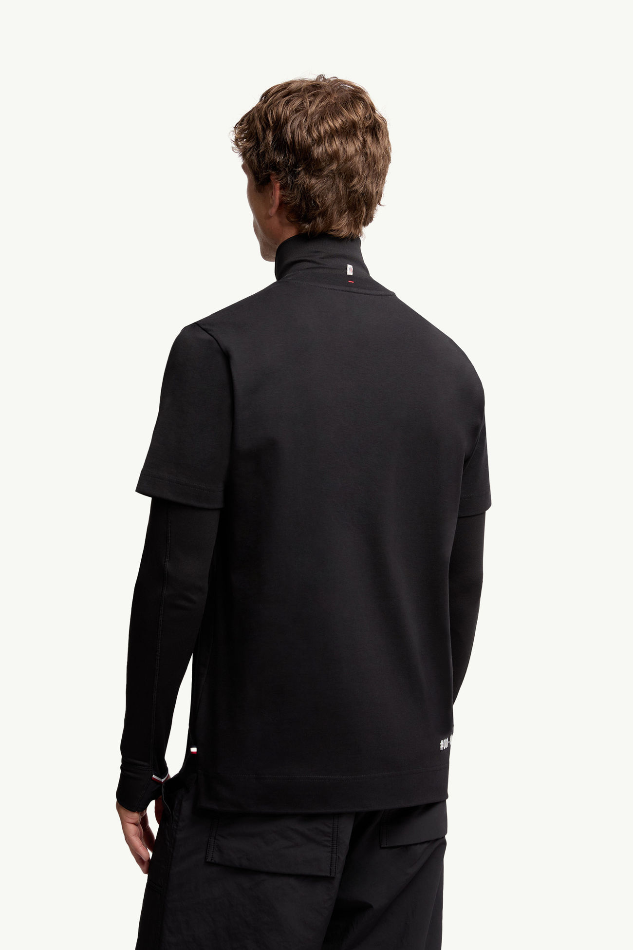 T-shirt logata in cotone Uomo Nero Moncler 4