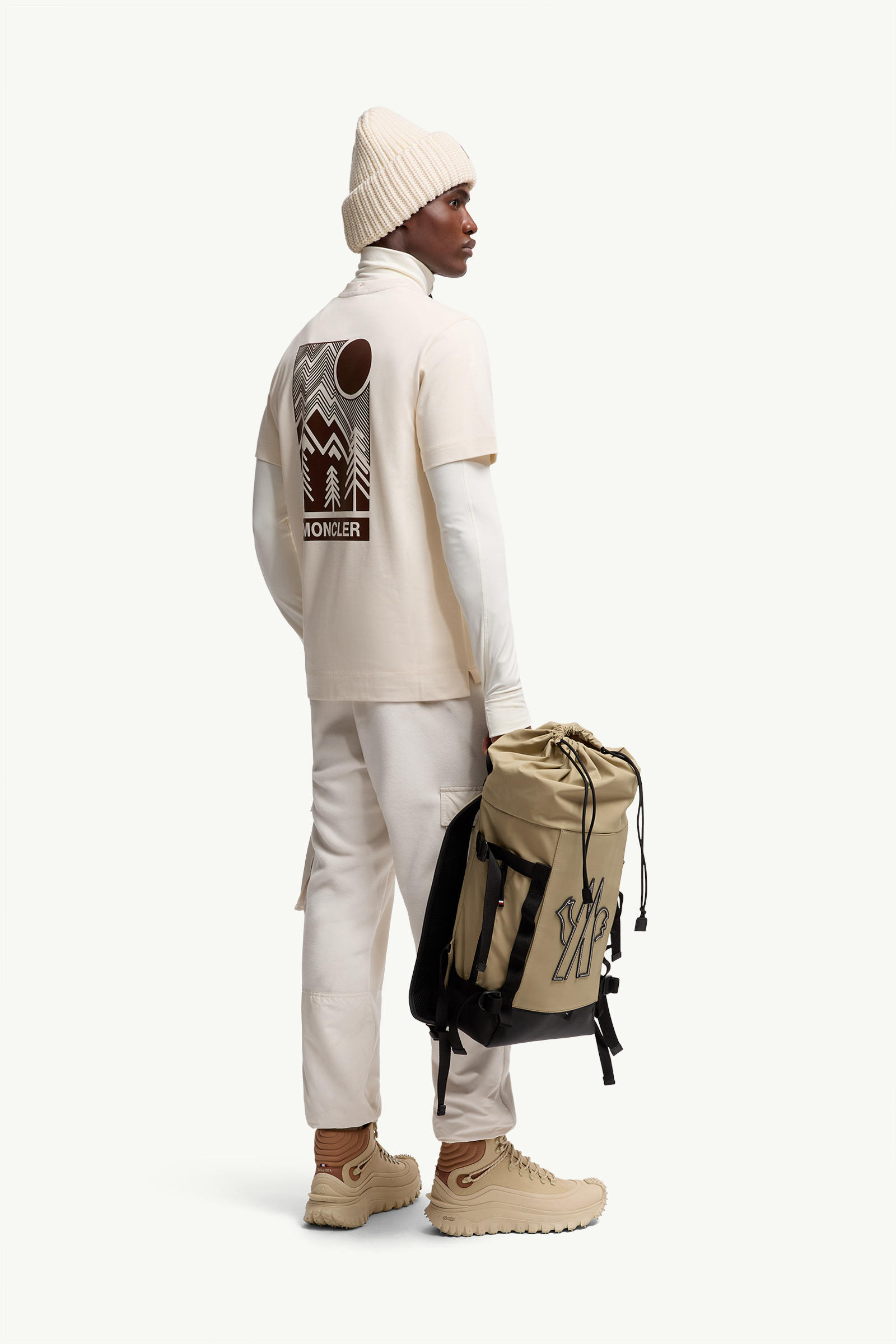 Embossed Logo Cotton T-Shirt Men White Moncler 0