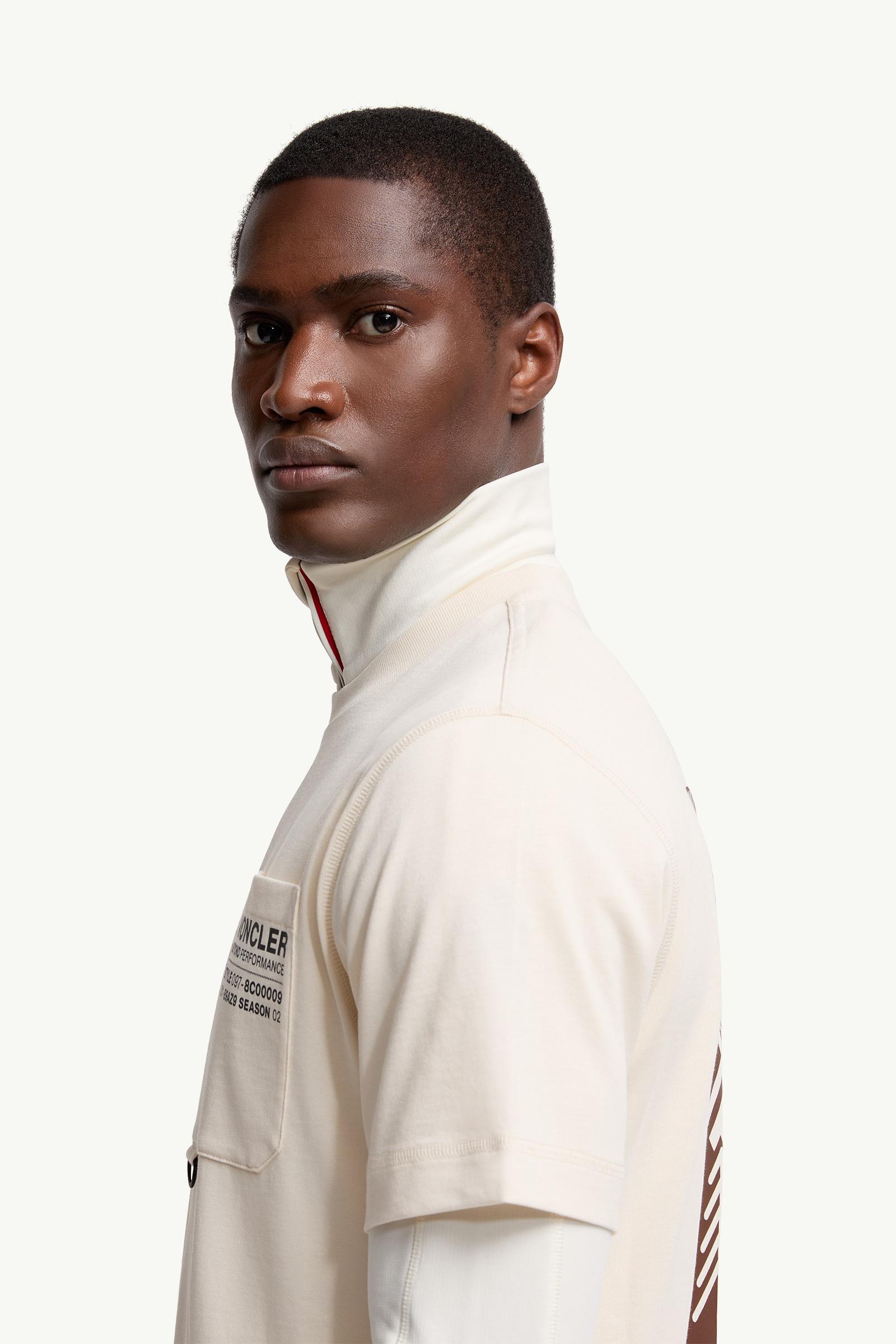 Embossed Logo Cotton T-Shirt Men White Moncler 1