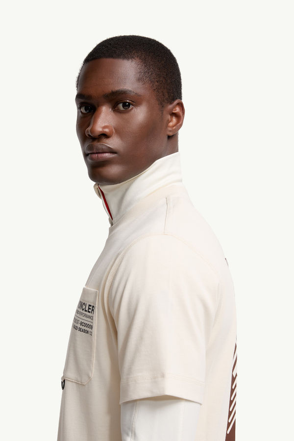 Embossed Logo Cotton T-Shirt Men White Moncler 1