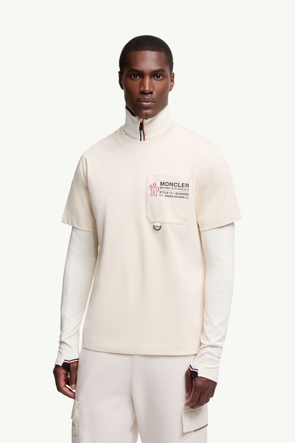 Embossed Logo Cotton T-Shirt Men White Moncler 3
