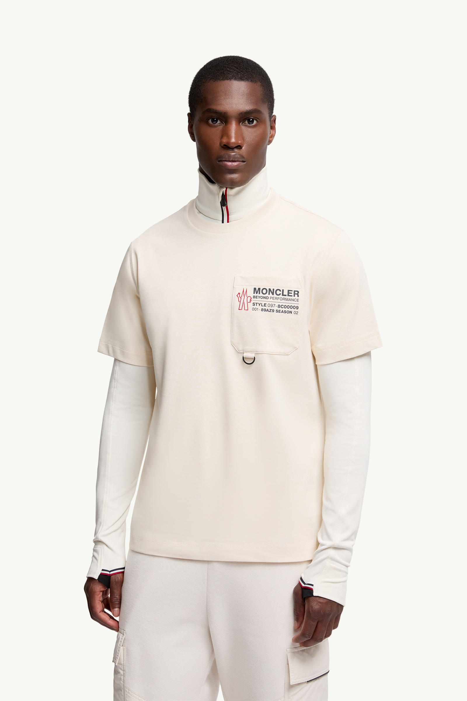 Embossed Logo Cotton T-Shirt Men White Moncler 3