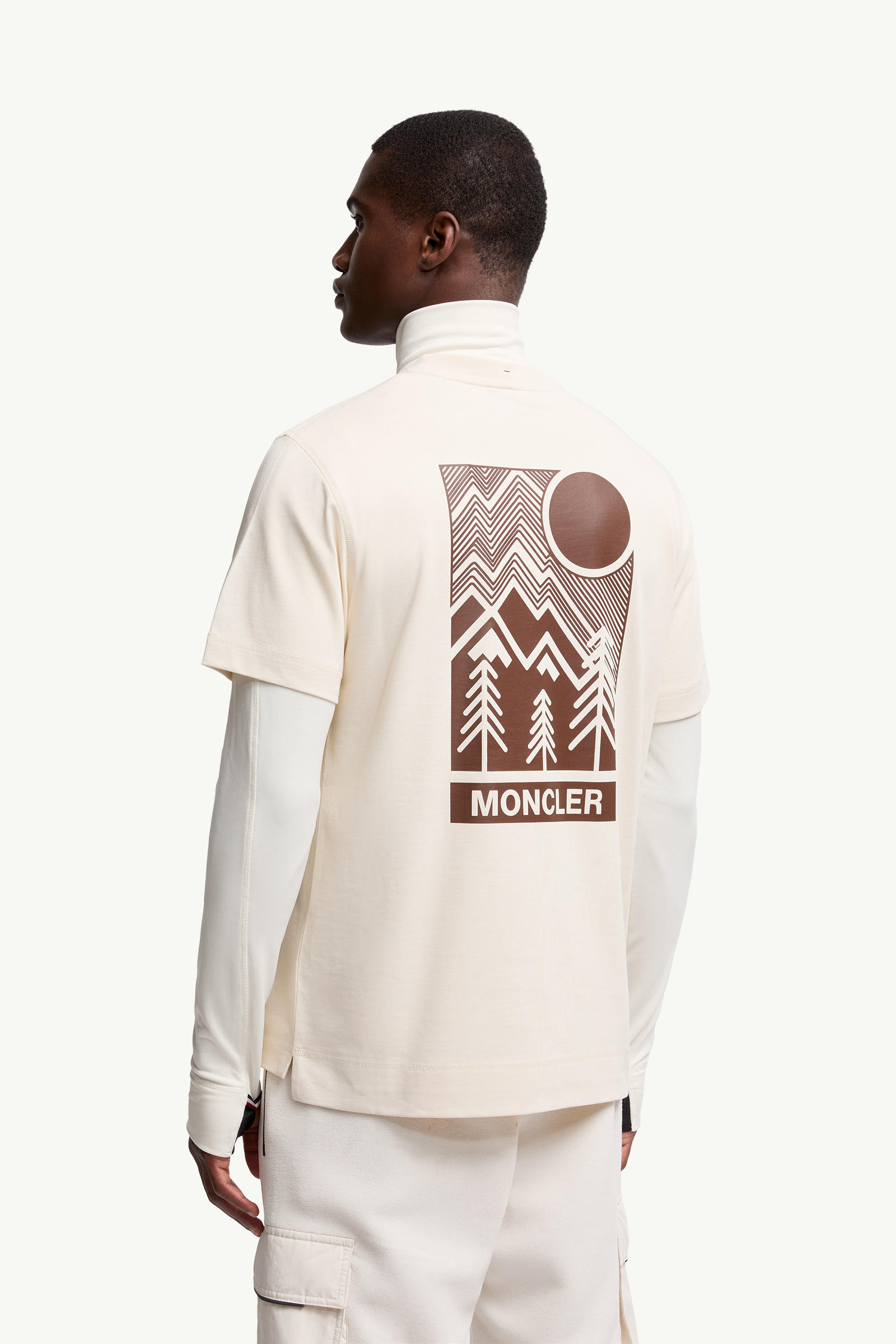 Embossed Logo Cotton T-Shirt Men White Moncler 4