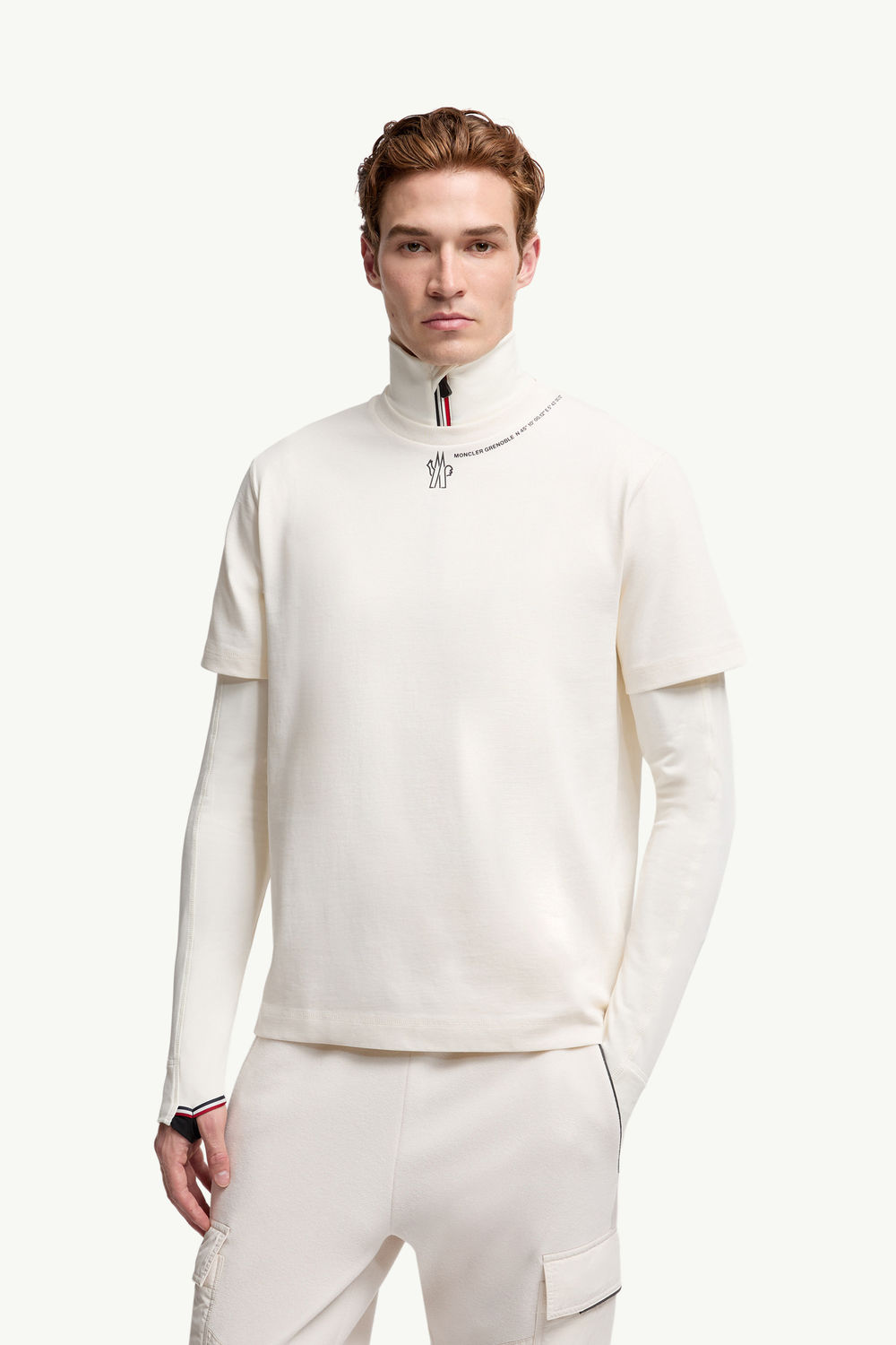 Logo Cotton T-Shirt Men White Moncler 3