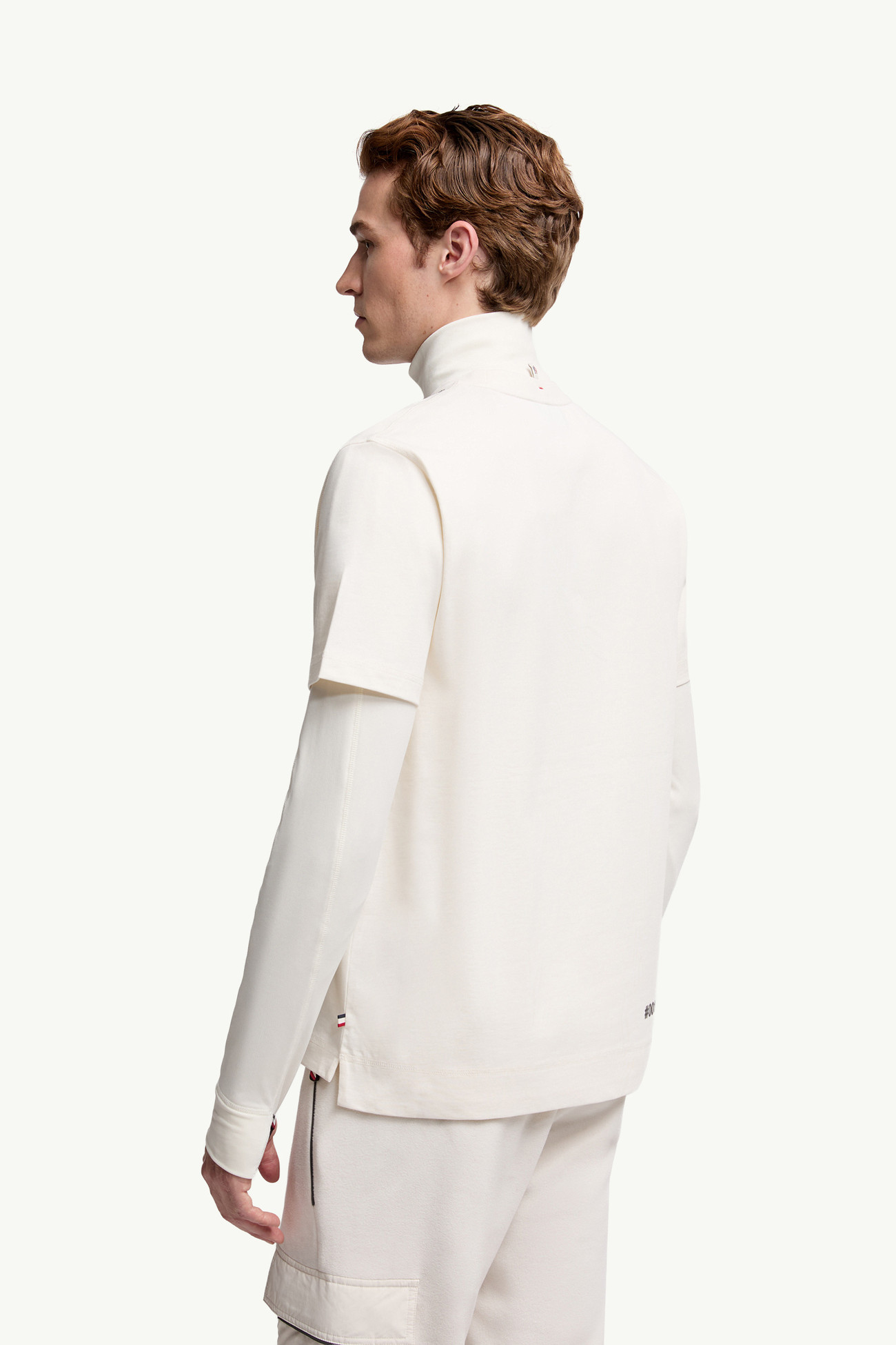 T-shirt logata in cotone Uomo Bianco Moncler 4