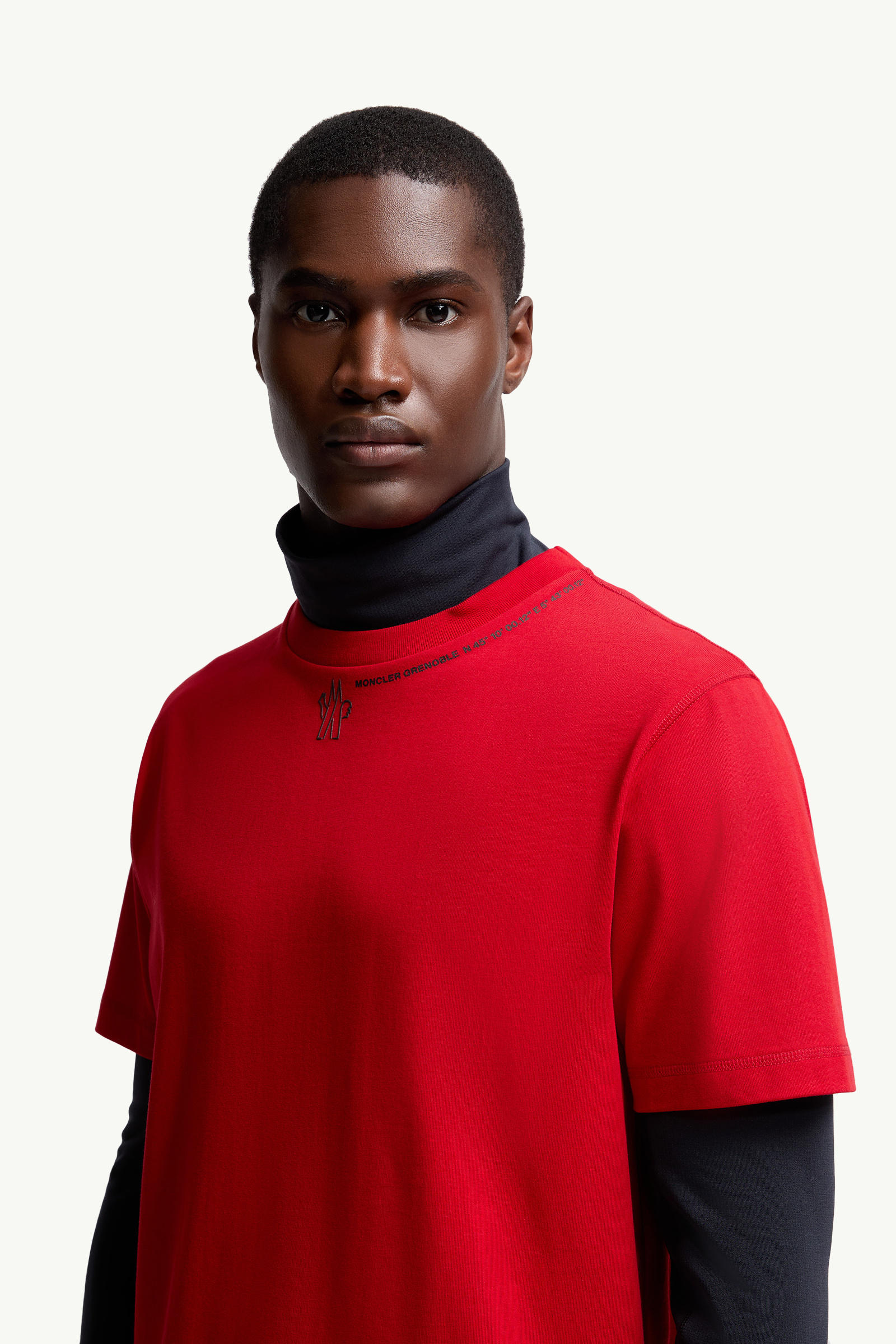 Logo Cotton T-Shirt Men Red Moncler 1