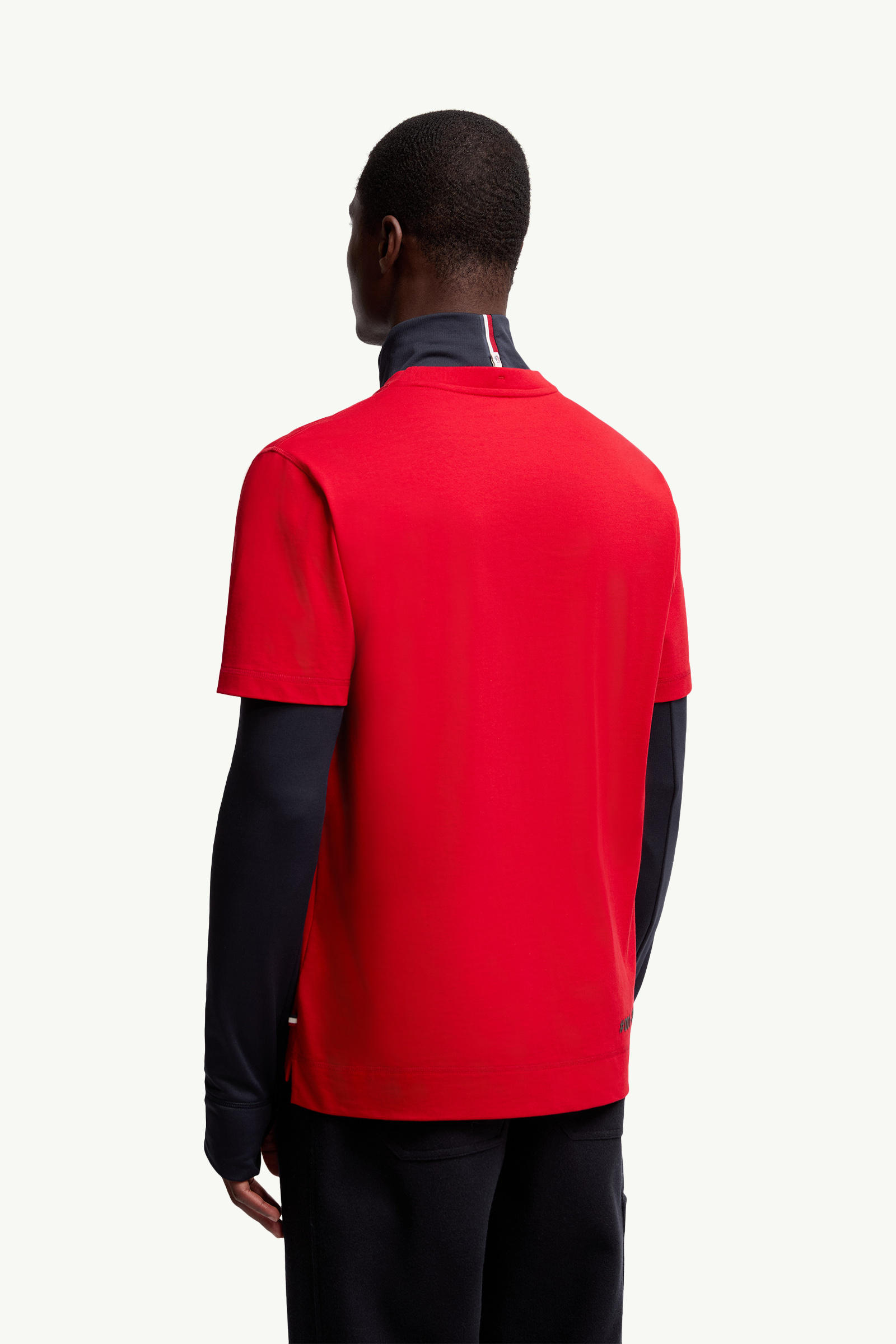 Logo Cotton T-Shirt Men Red Moncler 4