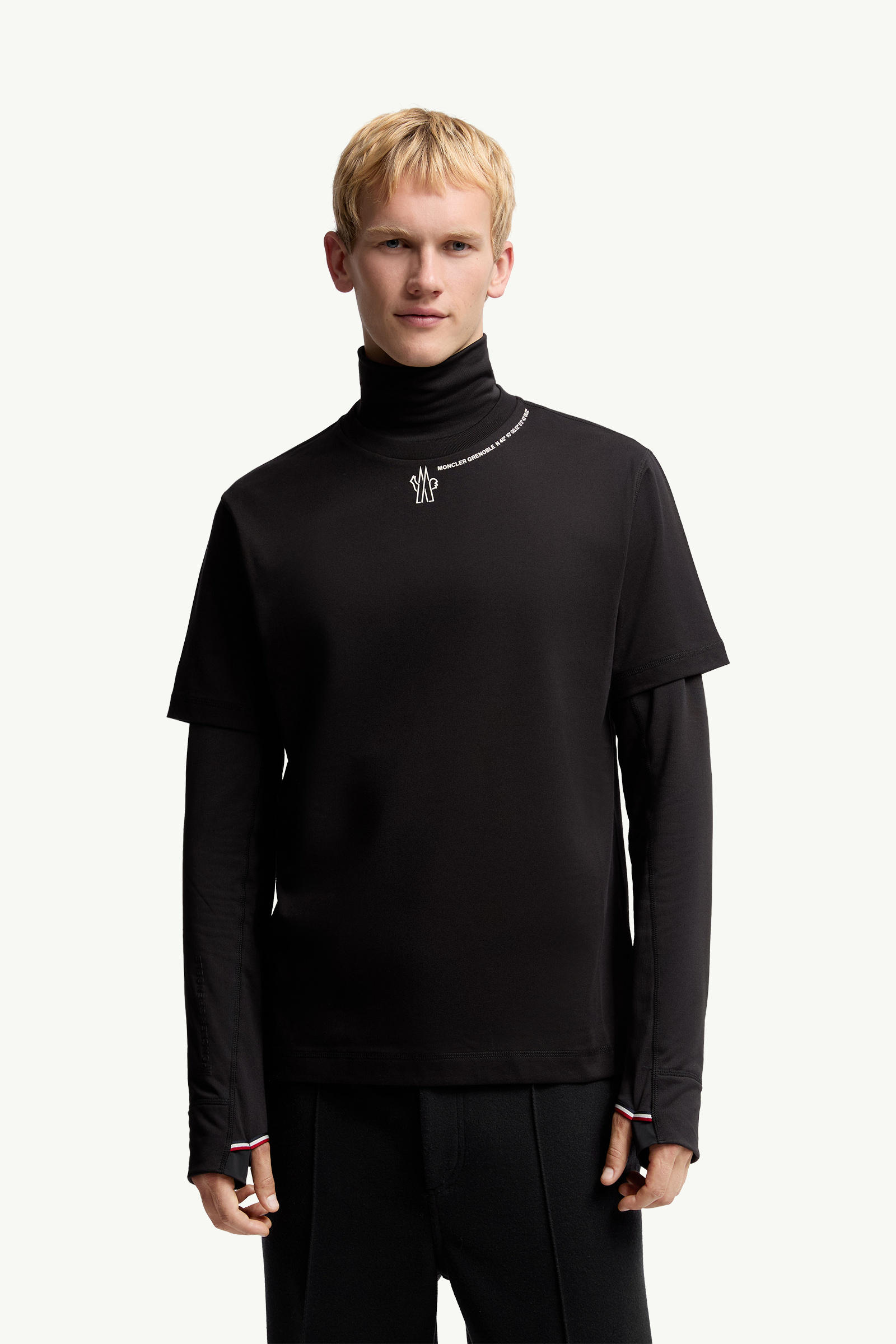 T-Shirt aus Baumwolle mit Logo Herren Schwarz Moncler 3