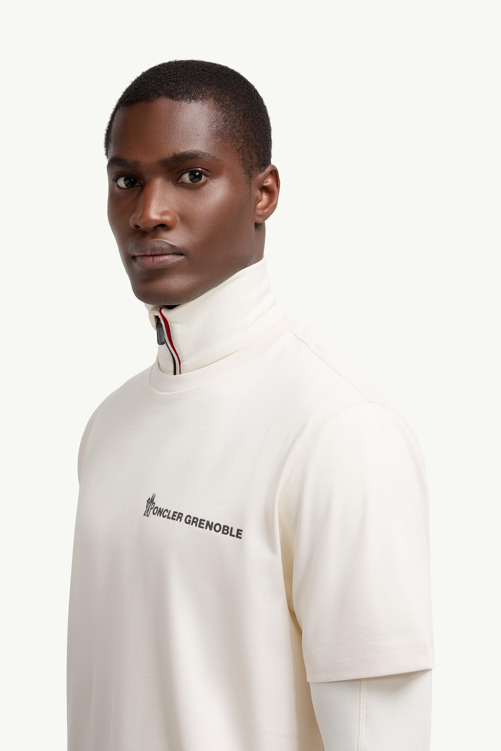 Embossed Logo Cotton T-Shirt Men White Moncler 1