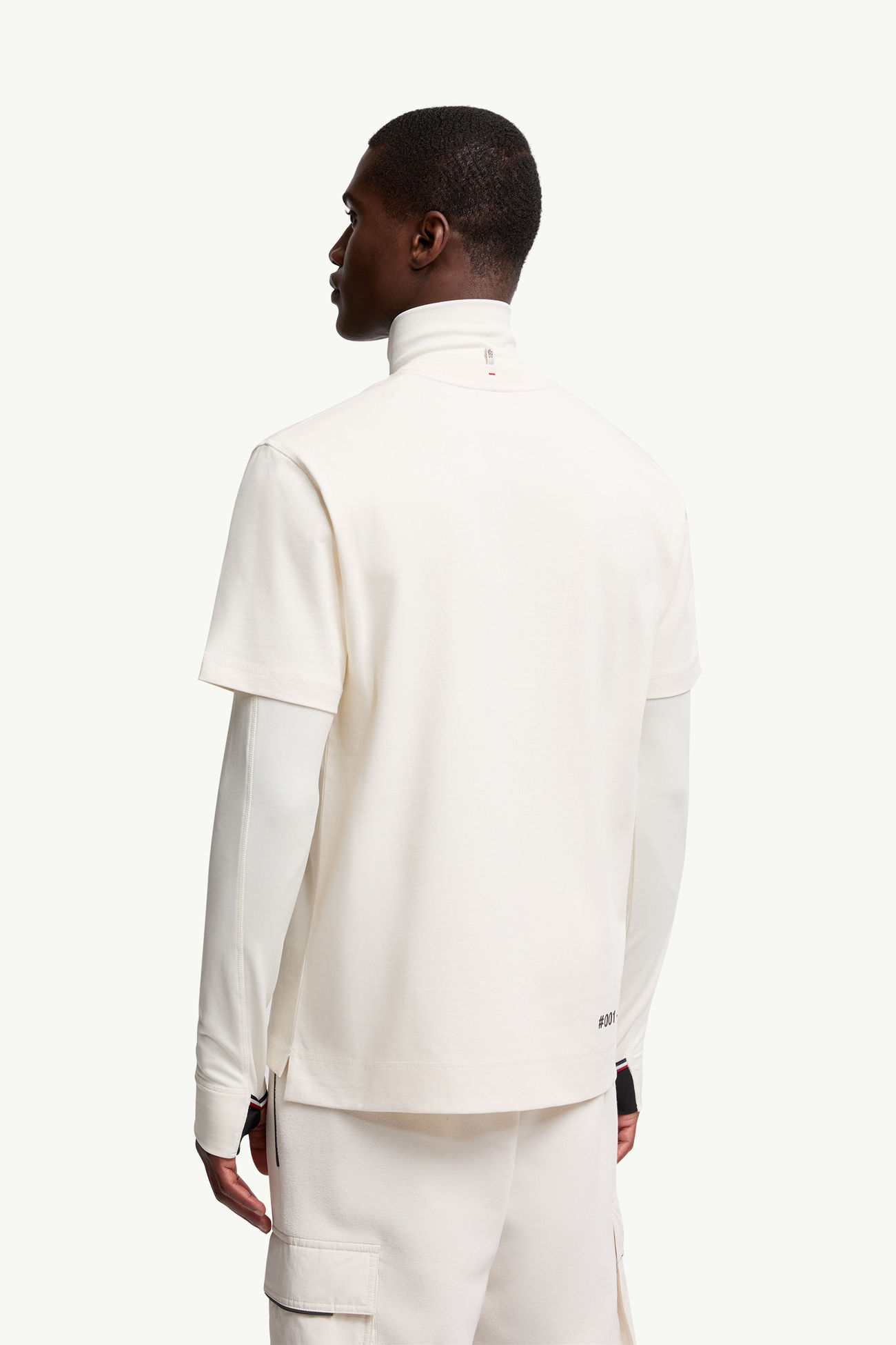 Camiseta de algodón con logotipo en relieve Hombre Blanco Moncler 4
