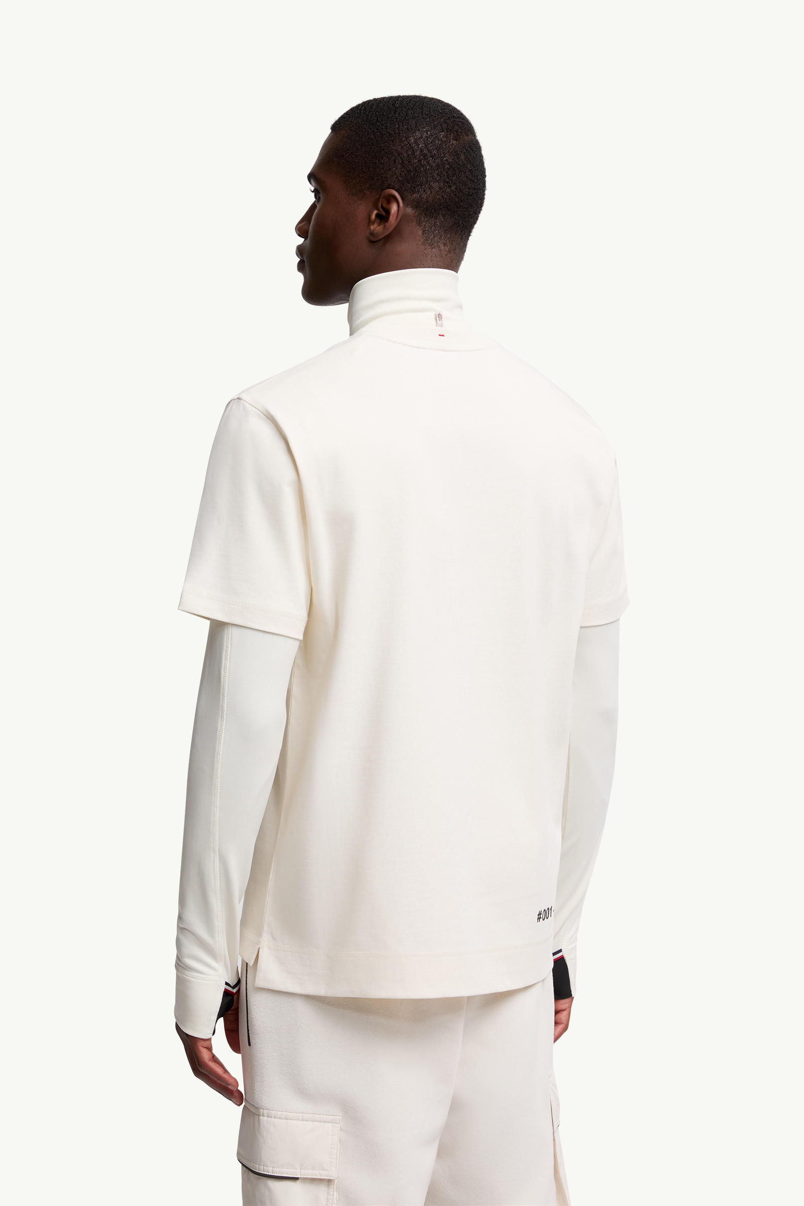T-shirt in cotone con logo goffrato Uomo Bianco Moncler 4