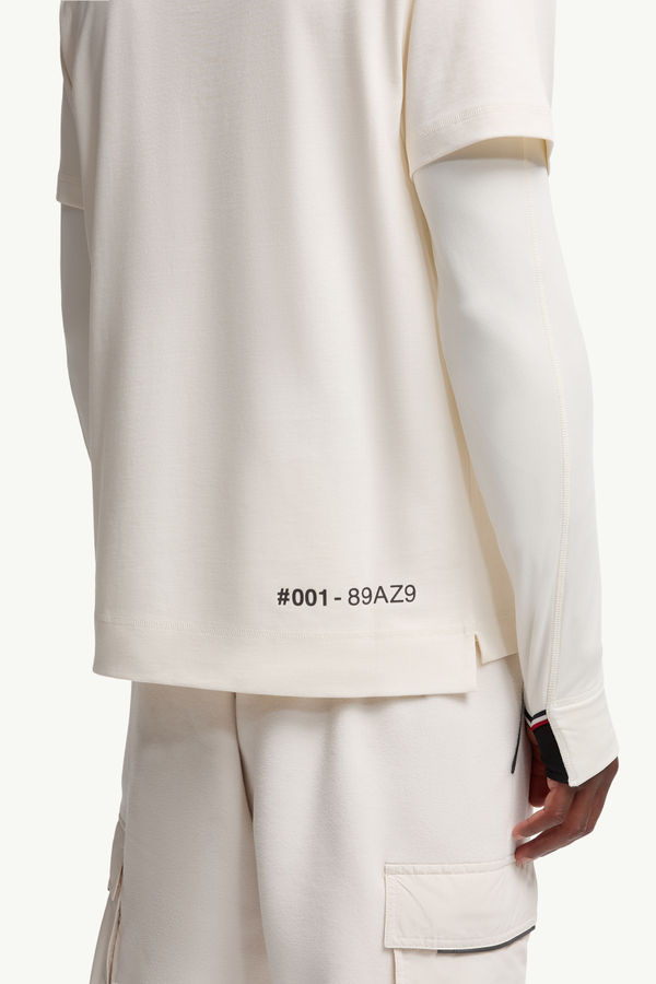 Embossed Logo Cotton T-Shirt Men White Moncler 5