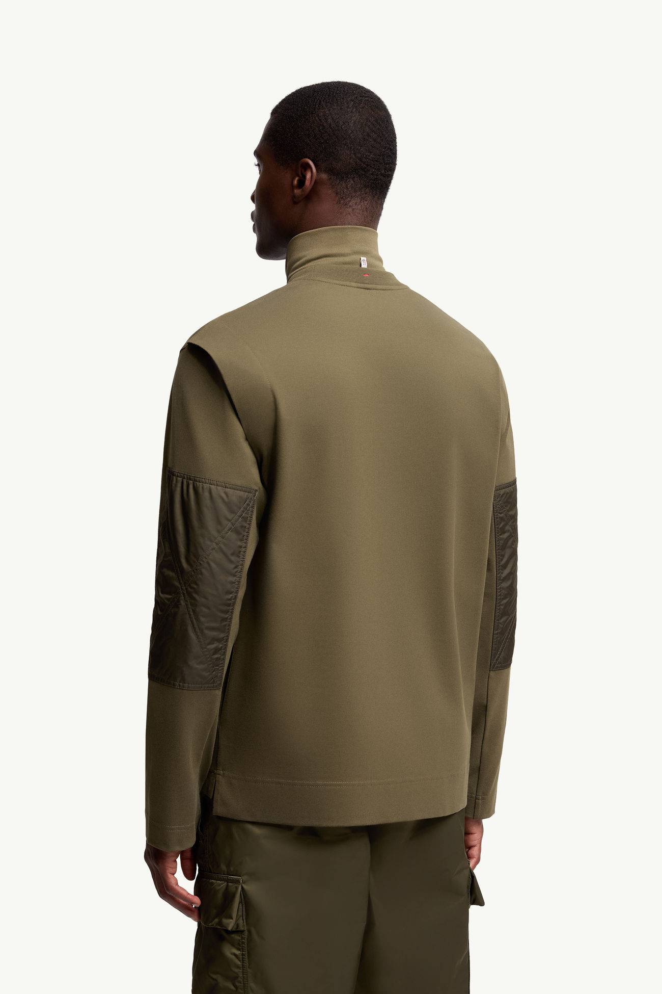 Camiseta de manga larga de algodón con logotipo Hombre Verde Oliva Moncler 4