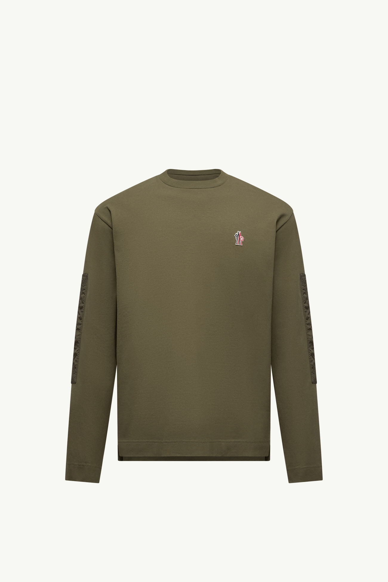 Camiseta de manga larga de algodón con logotipo Hombre Verde Oliva Moncler 2