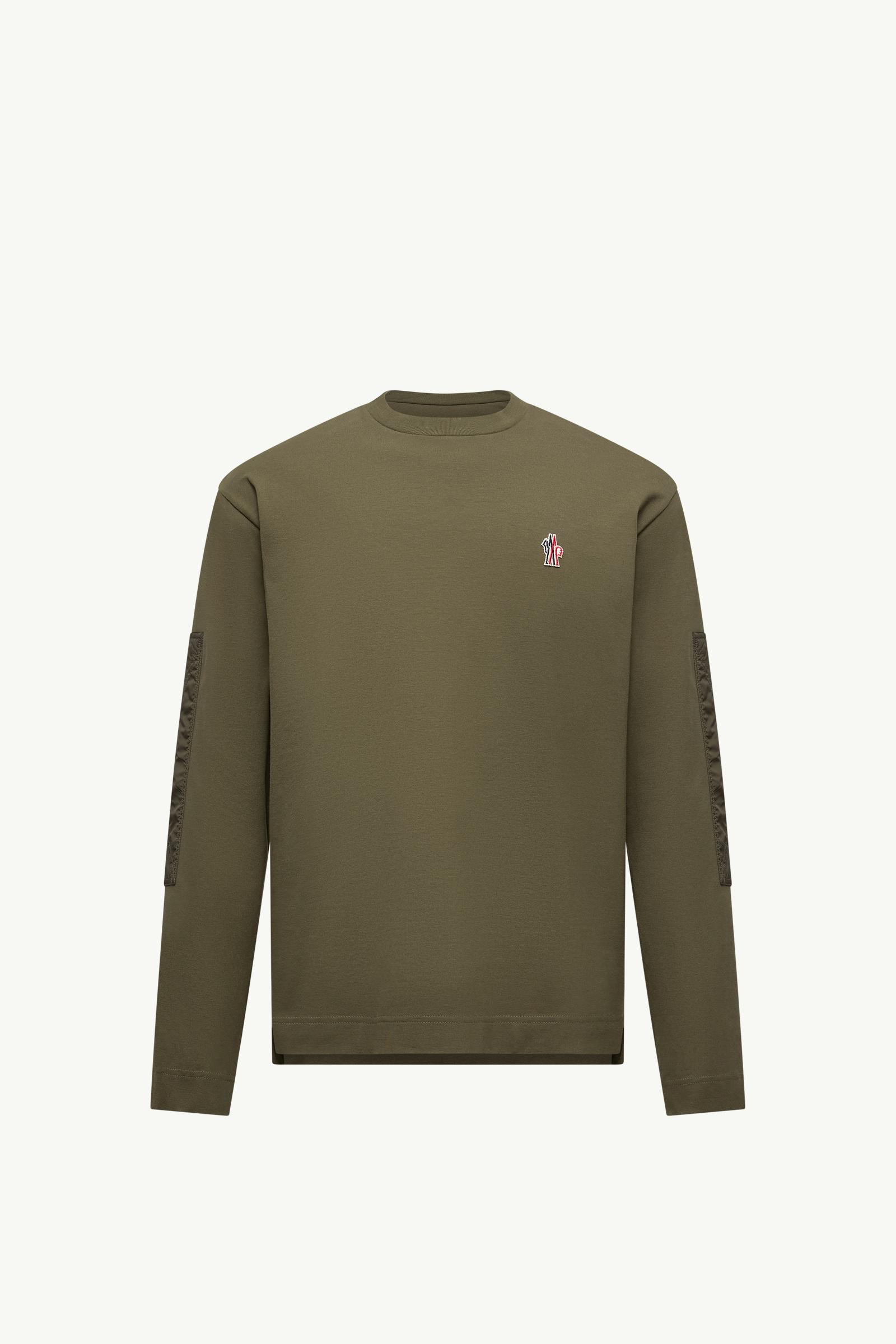 Olive Green Logo Cotton Long Sleeve T-Shirt - Polos & T-shirts for