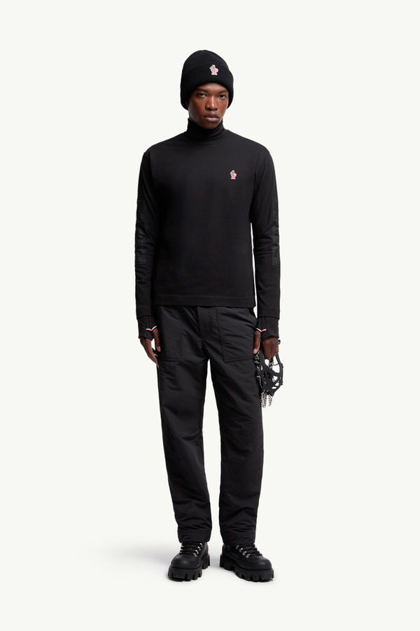 Logo Cotton Long Sleeve T-Shirt Men Black Moncler 0