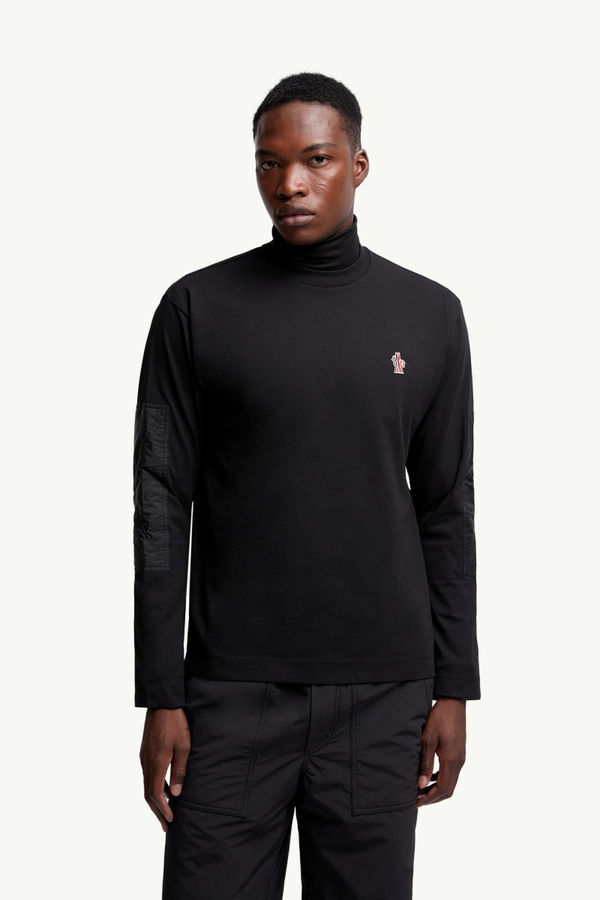 Logo Cotton Long Sleeve T-Shirt Men Black Moncler 3