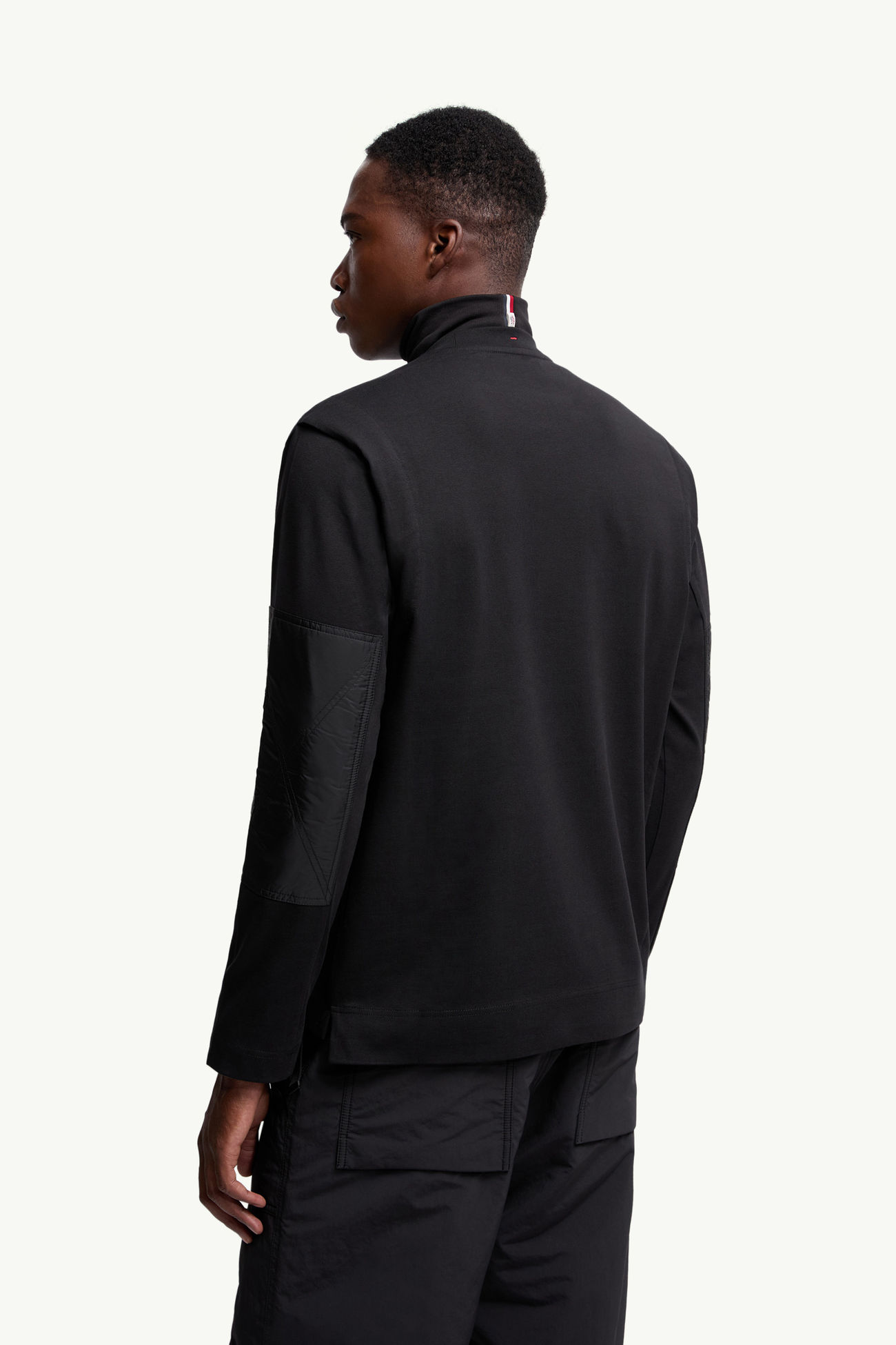 T-shirt a maniche lunghe con logo in cotone Uomo Nero Moncler 4