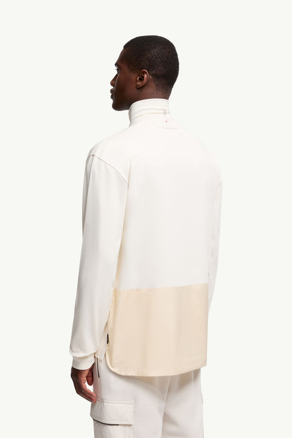 Logo Long Sleeve Cotton T-Shirt Men White Moncler 4