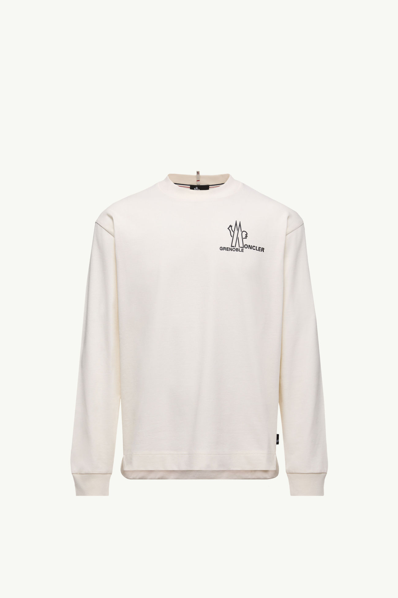 Camiseta de algodón de manga larga con logotipo Hombre Blanco Moncler 2