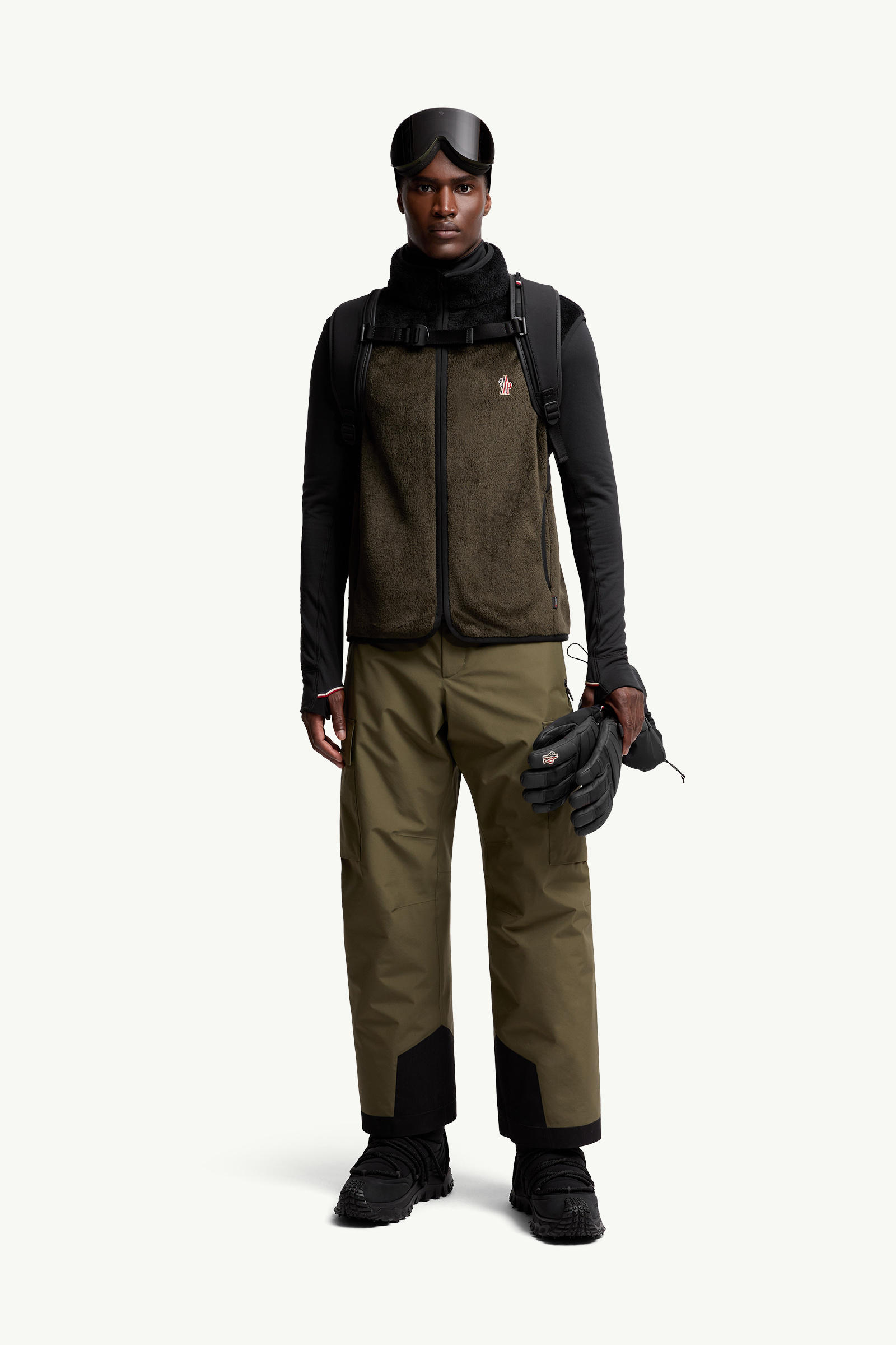 Polartec® Down Vest Men Black & Green Moncler 0