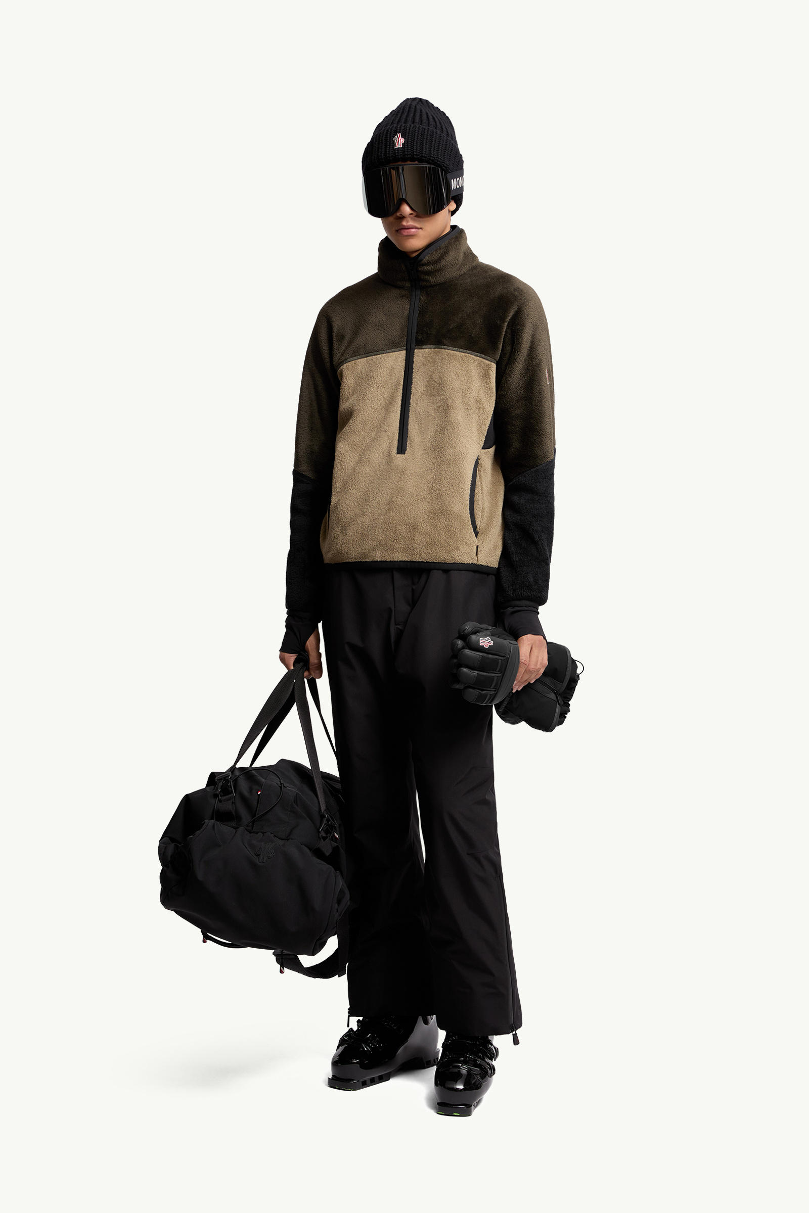 Polartec® Hoodie Men Beige & Green Moncler 0