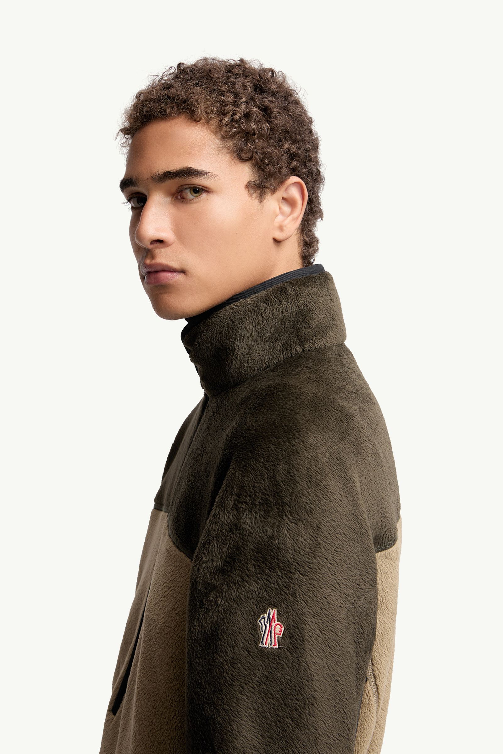 Sweat à capuche en Polartec® Hommes Beige & Vert Moncler 1